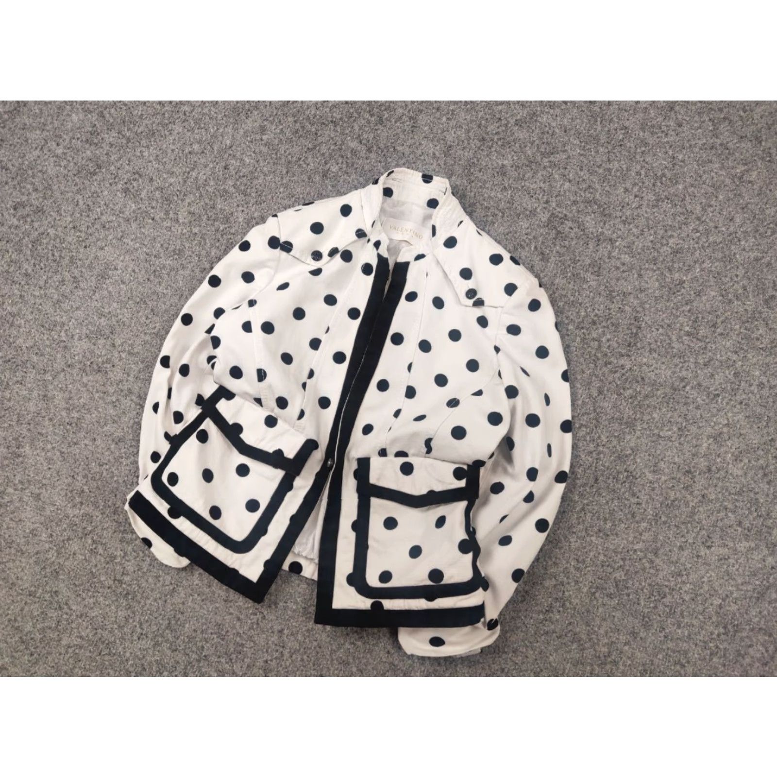 Valentino Valentino Valentino Roman Vintage Blazer Jacket Cotton White Black Polka Dots Size M / US 6-8 / IT 42-44 - 3 Thumbnail