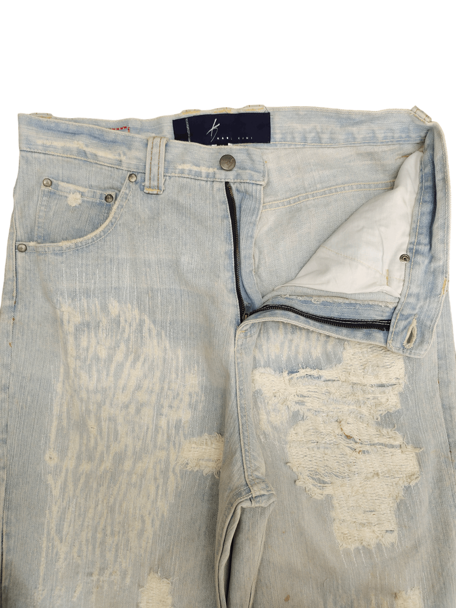 Karl Kani Karl Kani Distreesed Boro Sashiko Wide Leg Denim Baggy Jeans Size US 32 / EU 48 - 8 Thumbnail