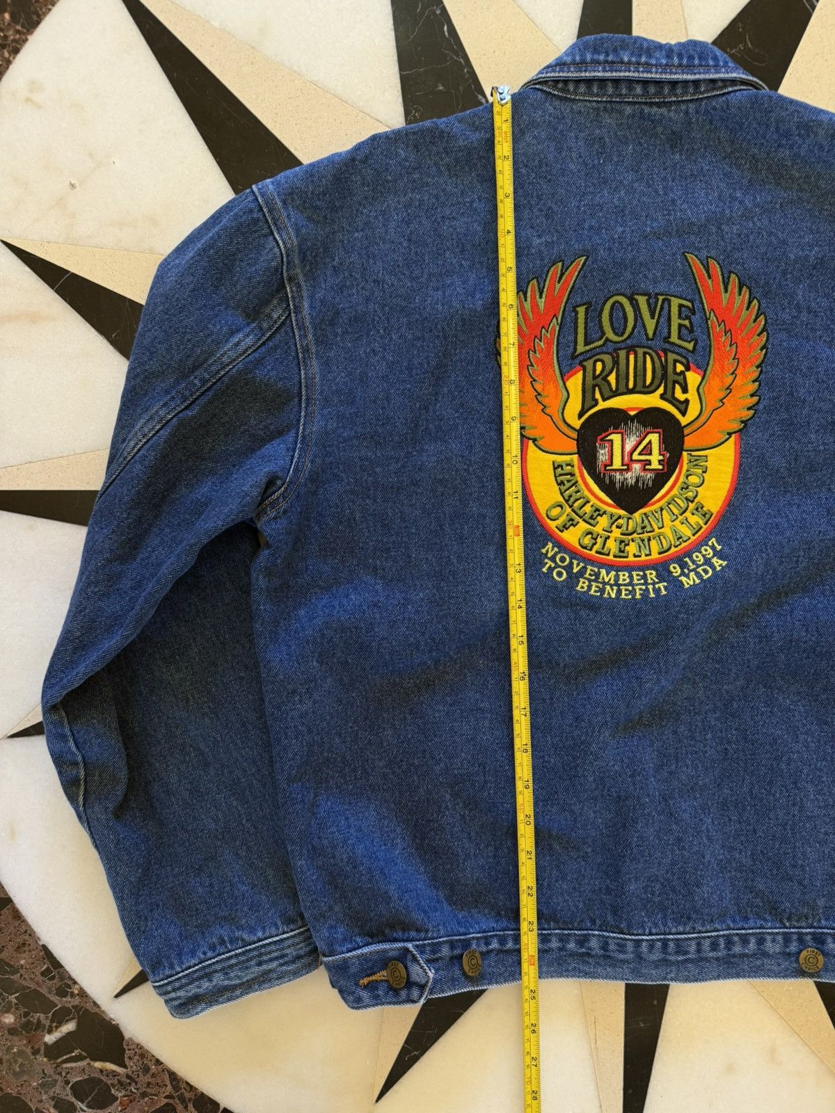 Harley Davidson Vintage 1997 Harley-Davidson Love Ride Denim Jacket Medium Size US M / EU 48-50 / 2 - 7 Thumbnail
