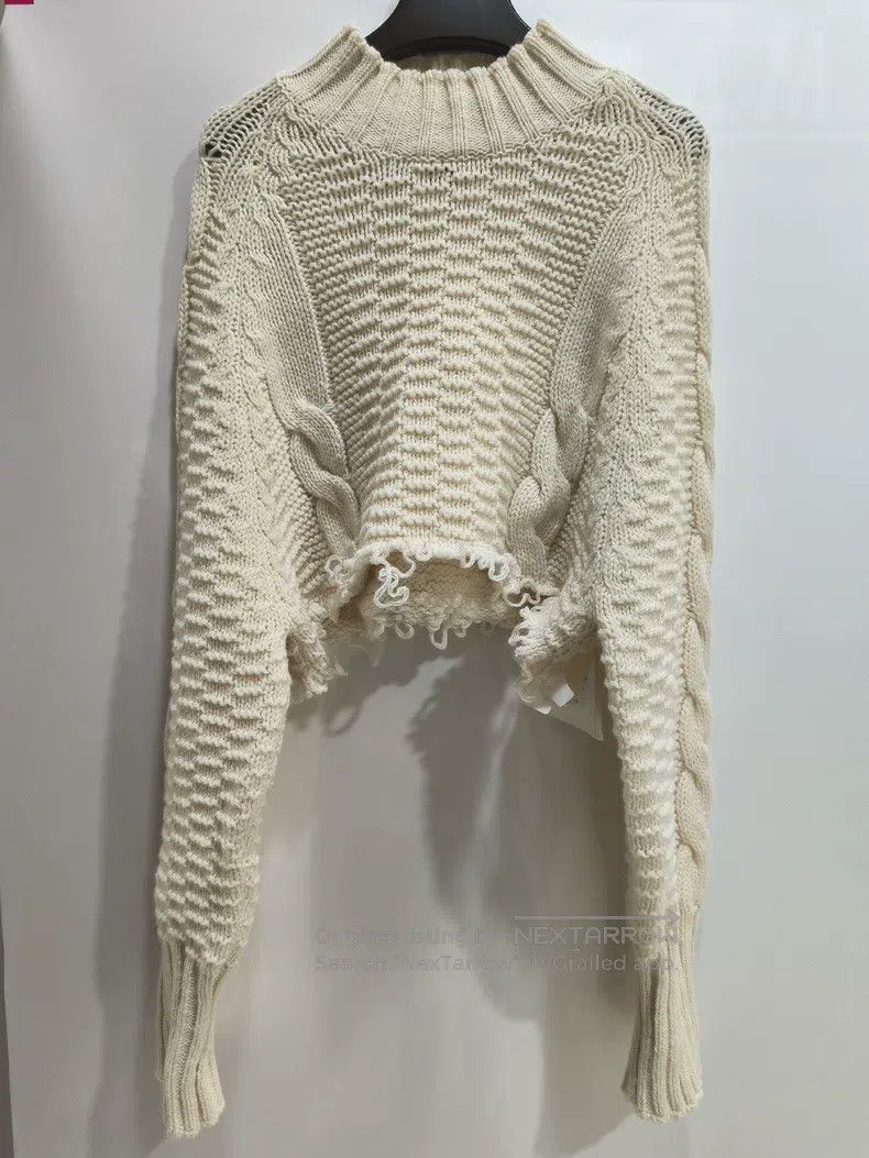 Jil Sander Jil Sander size 34 Cable Knit High-Neck Fringe Knit Short T Size S / US 4 / IT 40 - 1 Thumbnail