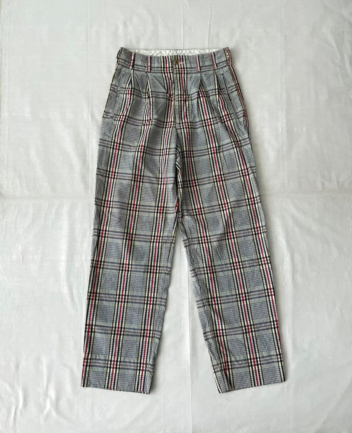 Nigel Cabourn Nigel Cabourn Wide Hi Waist Plaid Pants Size US 29 - 1 Thumbnail