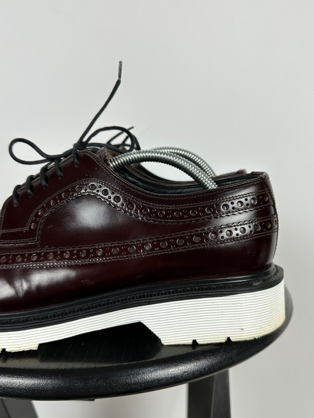 Loake Loake Navy Burgundy Patent Leather Brogue Boots Shoes Size US 10.5 / EU 43-44 - 14 Thumbnail