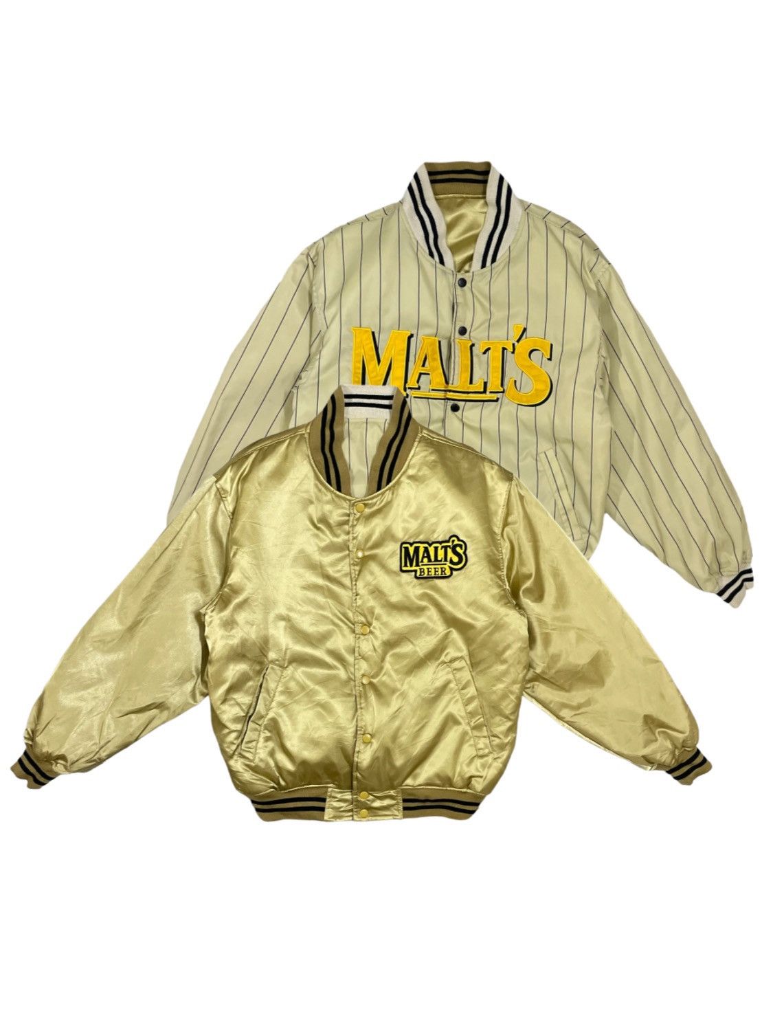 Ring Jacket Vintage Gold Malts Beer Embroidery Reversible Bomber Jacket Size US M / EU 48-50 / 2 - 1 Thumbnail