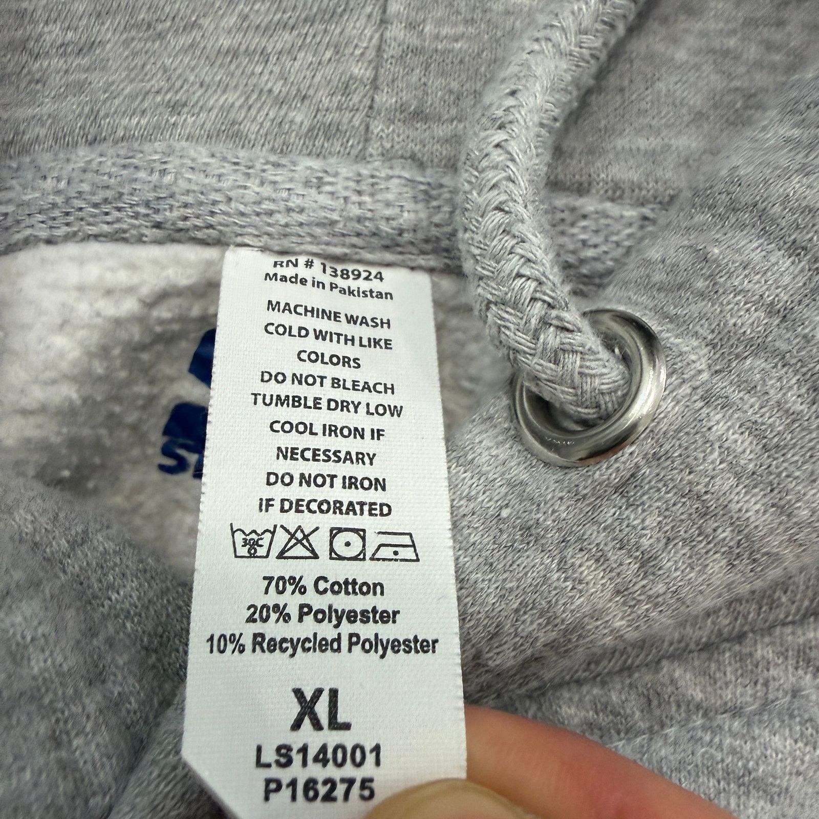 Starter Detroit Lions Hoodie Men's Extra Large Gray Blue Sweatshirt Size US XL / EU 56 / 4 - 5 Thumbnail