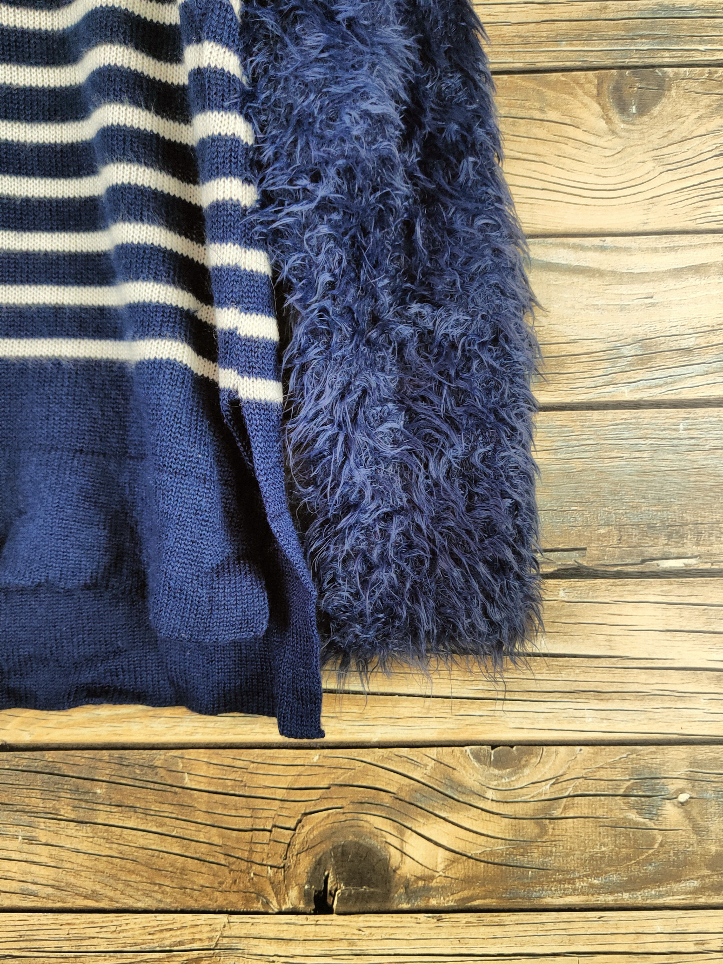 Japanese Brand Polo Studio Alivier Navy Fur Mohair Knitwear #46-540 Size M / US 6-8 / IT 42-44 - 6 Thumbnail