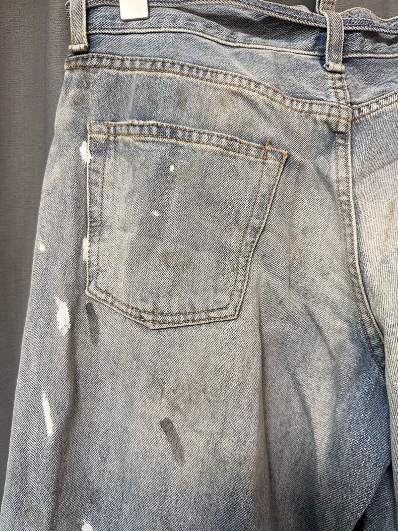 Acne Studios Acne Studios size:34 Splashed ink stained blue wide-leg wo Size 33" - 8 Thumbnail