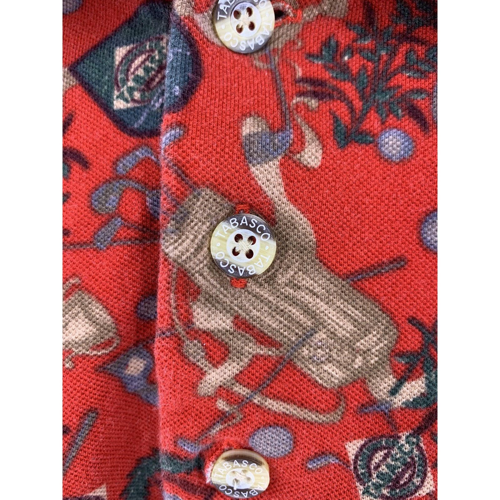 Tabasco Vintage Tabasco Golf Polo Shirt Red All Over Print XL Size US XL / EU 56 / 4 - 5 Thumbnail