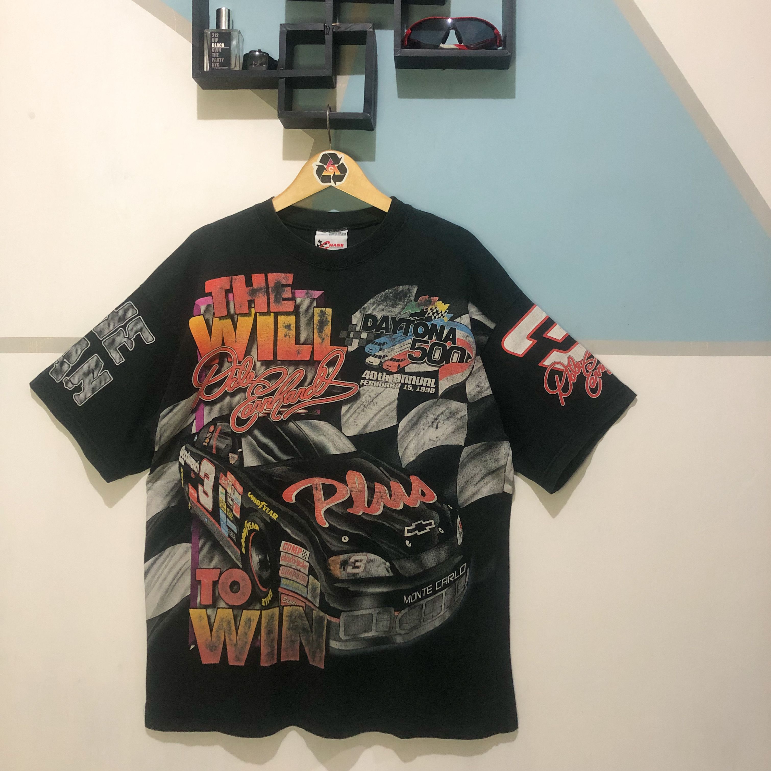 Chase Authentics Vintage 90's Dale Earnhardt The Will to Win All T-Shirt Size US XL / EU 56 / 4 - 2 Thumbnail