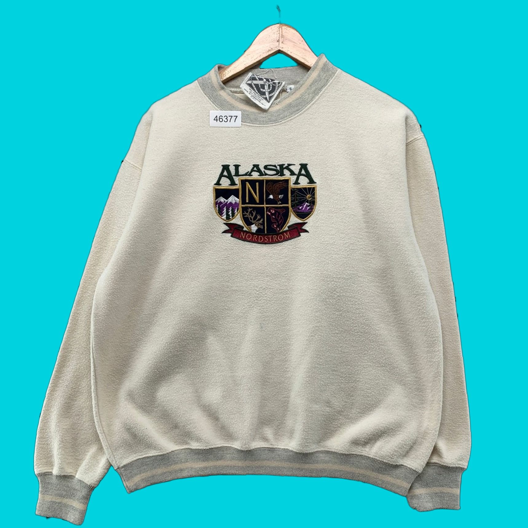 Nordstrom VINTAGE Miller Works Sweatshirt Mens S Beige Reverse Fleece 90s 80s Alaska Nordstrom Beige Skiing Winter Pullover Crew Neck Long Sleeve 90s RARE Mens Size US S / EU 44-46 / 1 - 1 Thumbnail