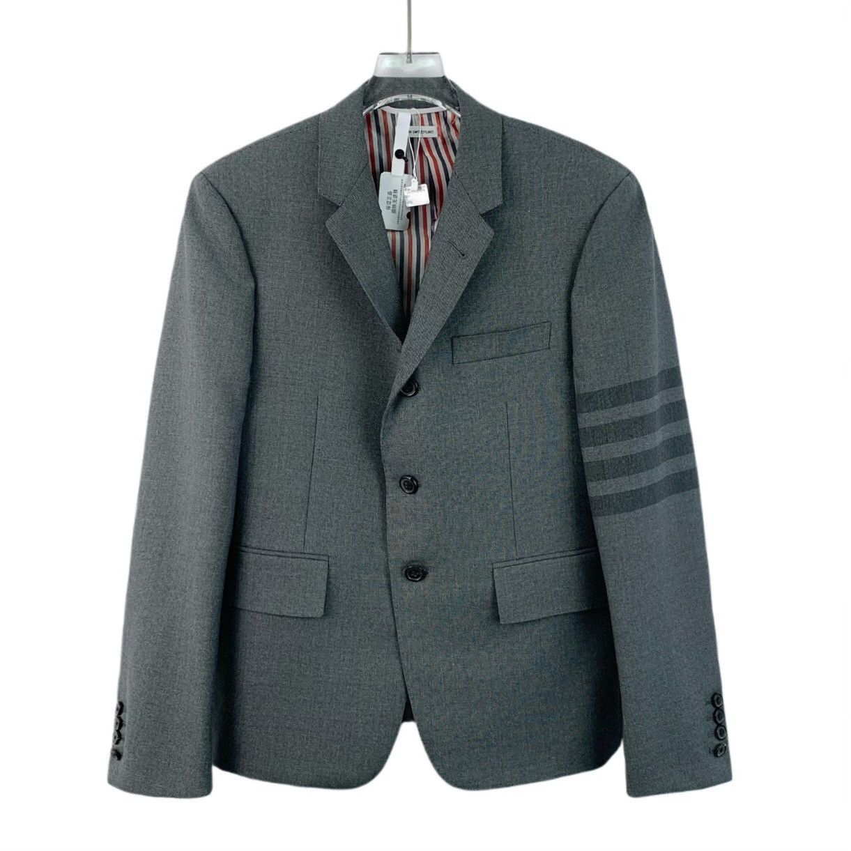Thom Browne Thom Browne Gray 4-Bar Wool Blazer Size 1 Size 38R - 1 Thumbnail