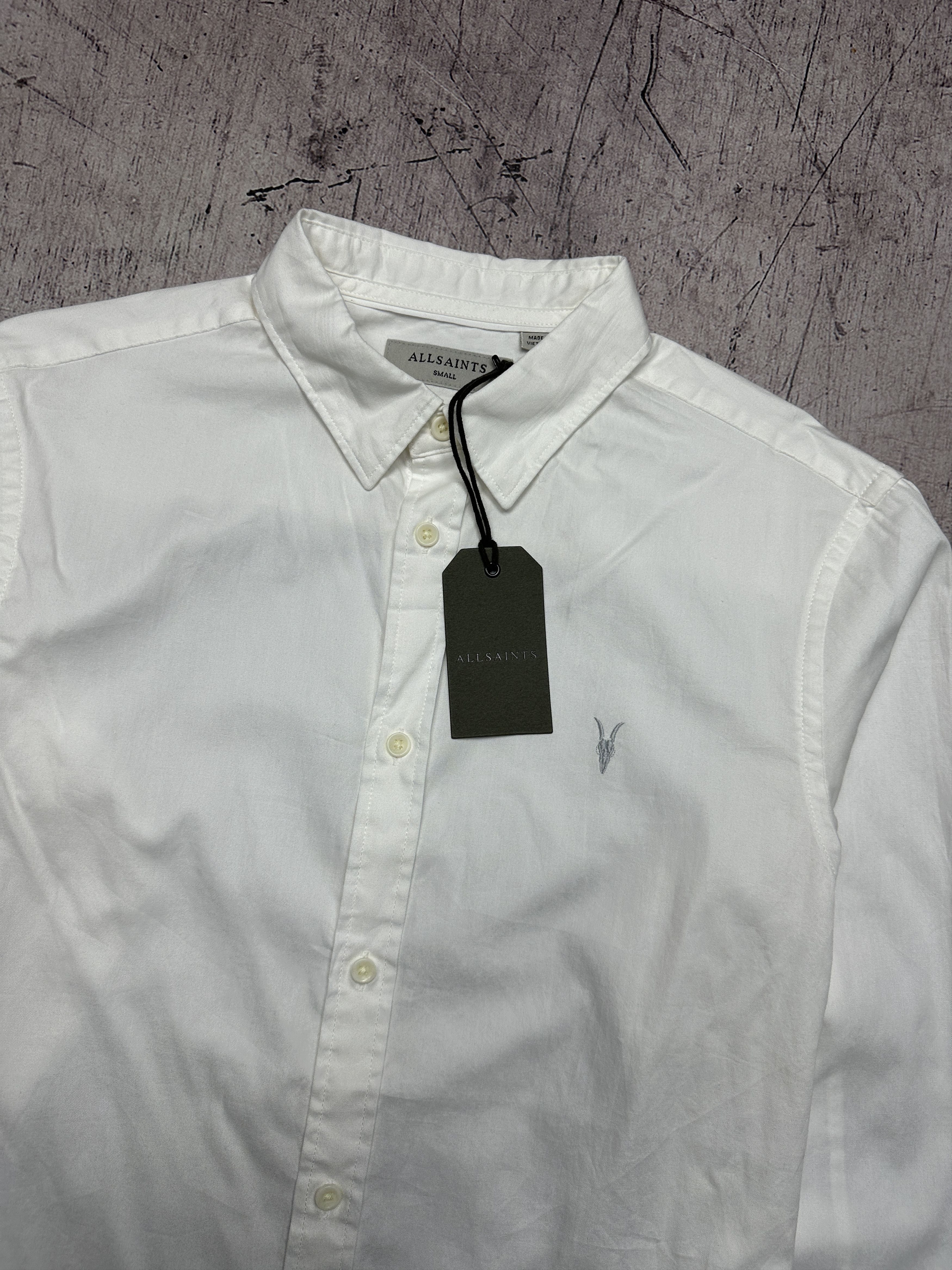 Allsaints NEW!! Allsaints Mens Redondo Long Sleeve White Shirt Size US S / EU 44-46 / 1 - 2 Thumbnail
