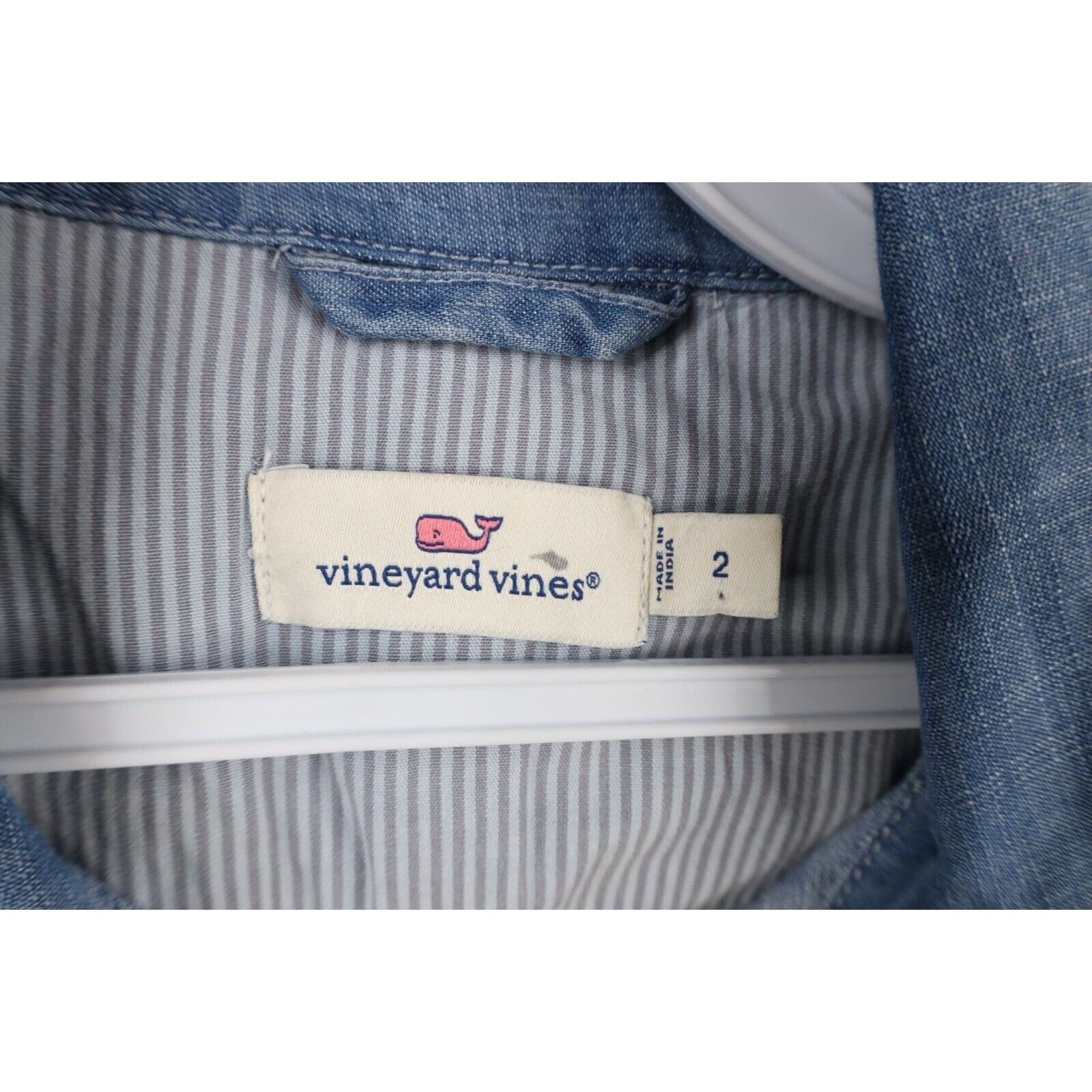 Vineyard Vines Vineyard Vines Womens Utility Chambray Denim Shirt Dress Size XS / US 0-2 / IT 36-38 - 8 Thumbnail