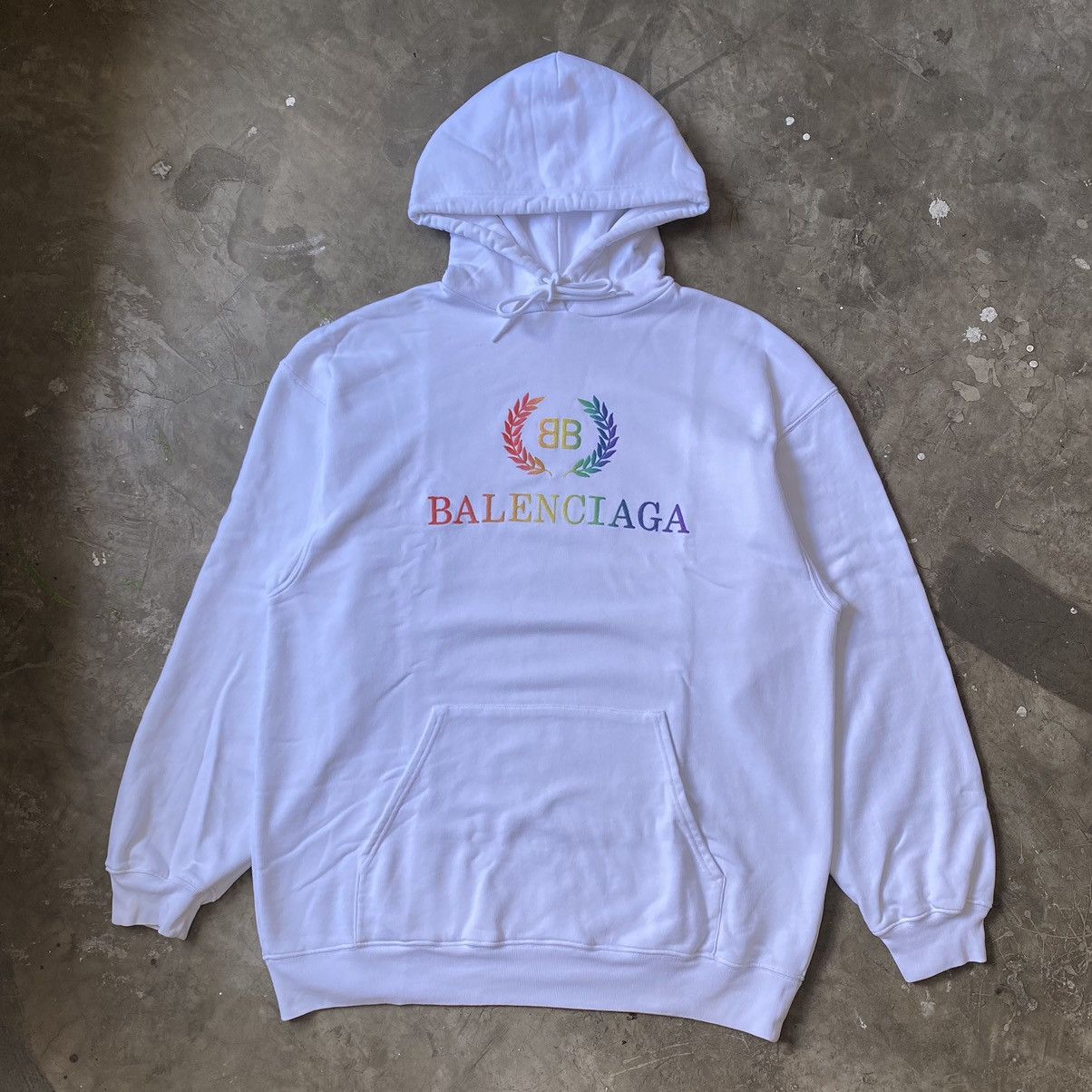 Balenciaga Balenciaga Embroidered Rainbow Crown Hoodie Grailed