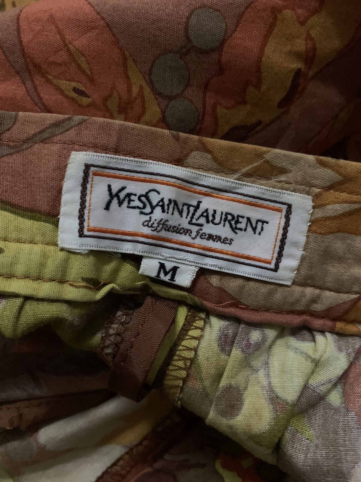 Yves Saint Laurent 💥Vintage 90s Yves Saint Laurent Floral Wide Pant Size 26" / US 2 / IT 38 - 6 Thumbnail