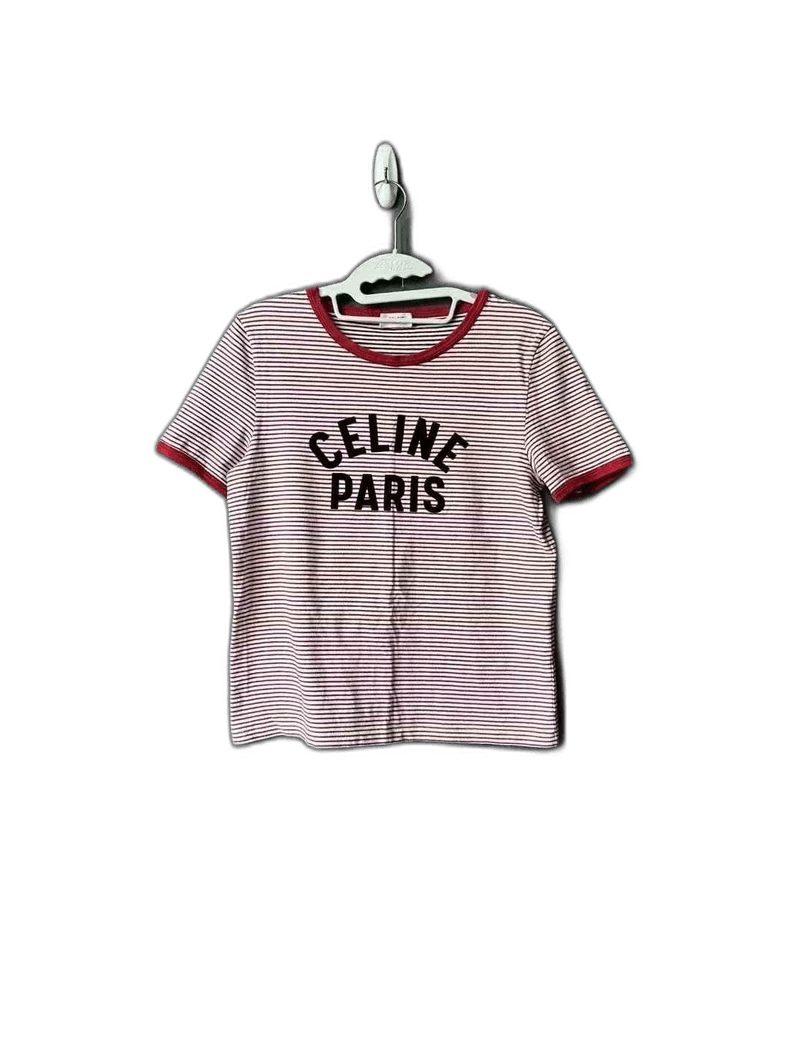 Celine Celine Paris Striped Short Sleeve Top Size US S / EU 44-46 / 1 - 1 Thumbnail