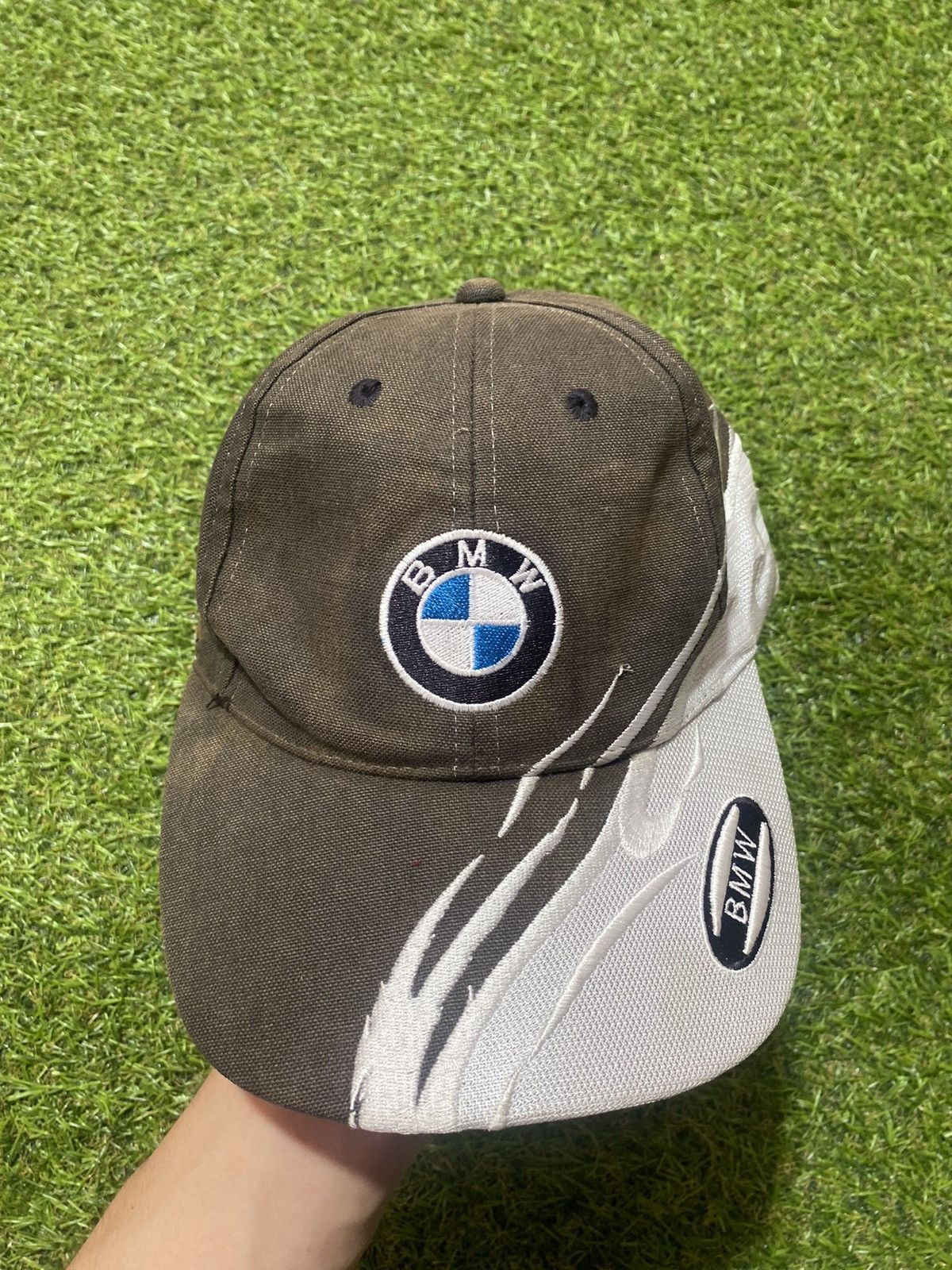 BMW Vintage Y2K BMW cap Sun faded streetwear big logo style Size ONE SIZE - 1 Thumbnail
