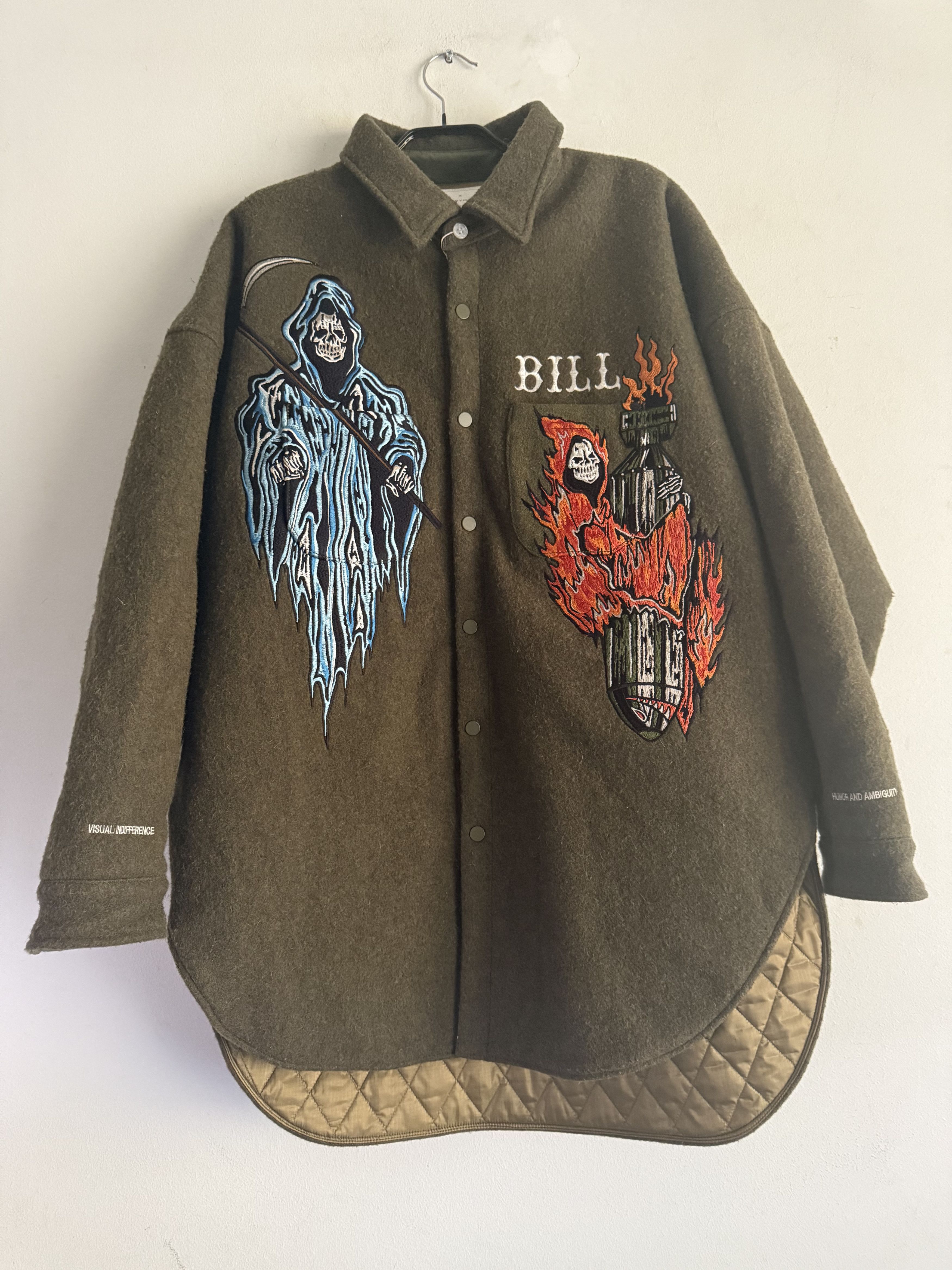 READYMADE Embroidered Boiled Wool Quilted Overshirt Size US M / EU 48-50 / 2 - 3 Thumbnail