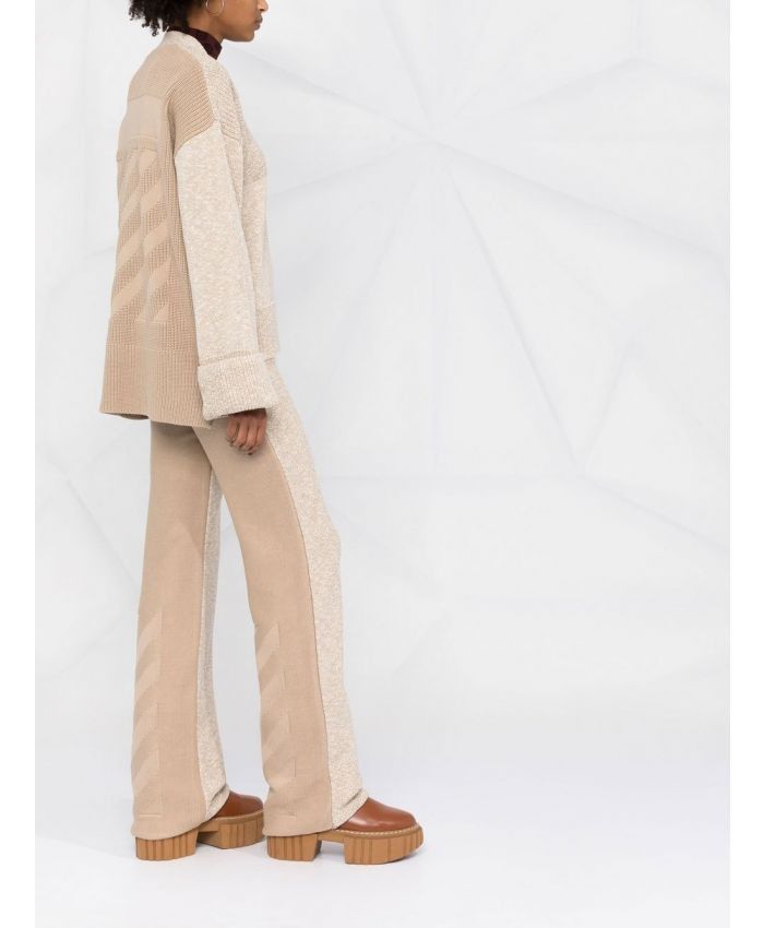 Off-White o1gr1nt1124 Diag Languid Cardigan in Sand Size S / US 4 / IT 40 - 4 Thumbnail