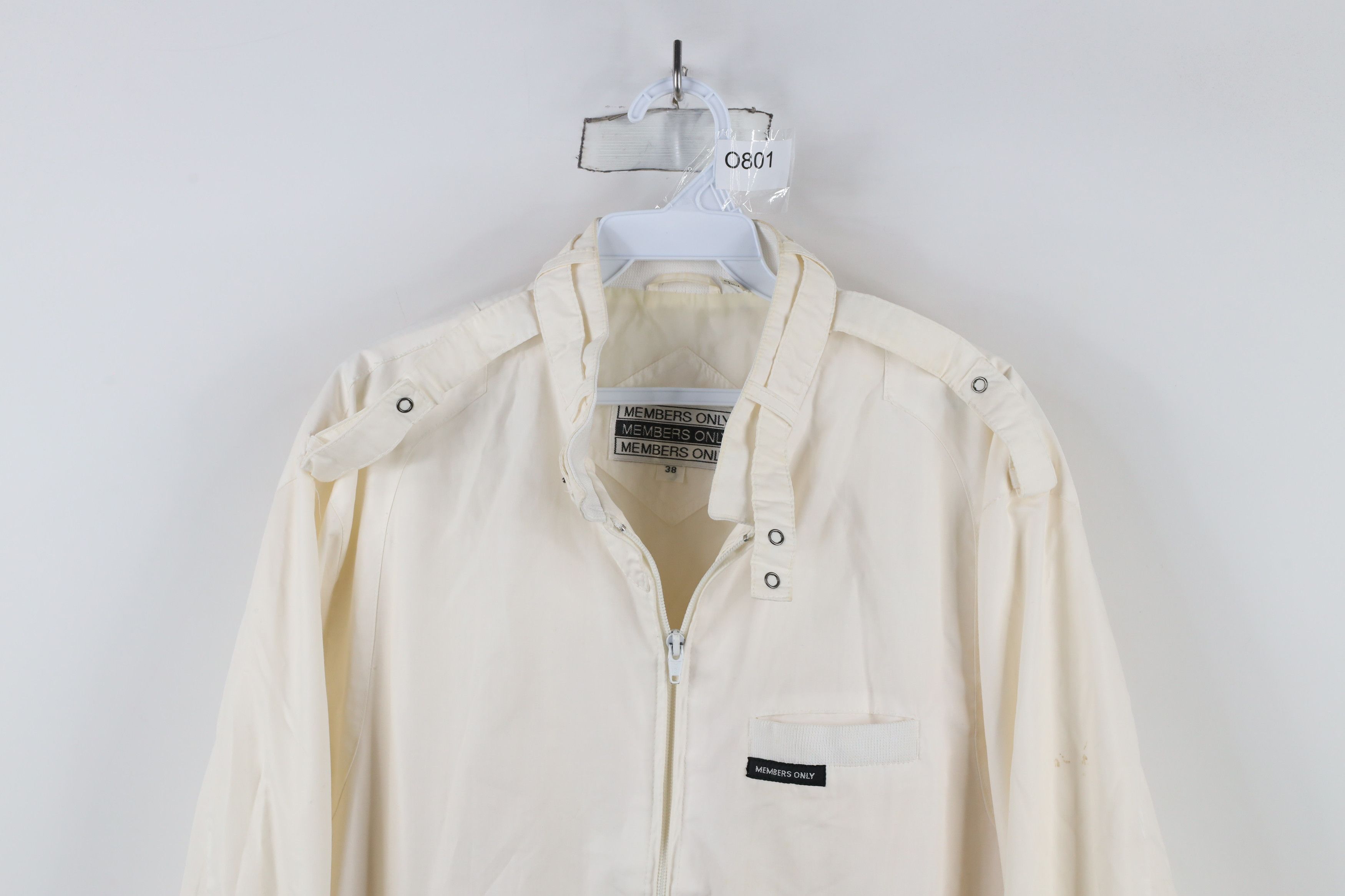 Members Only × Vintage Vintage 90s Members Only Cafe Racer Bomber Jacket White Size US L / EU 52-54 / 3 - 2 Thumbnail