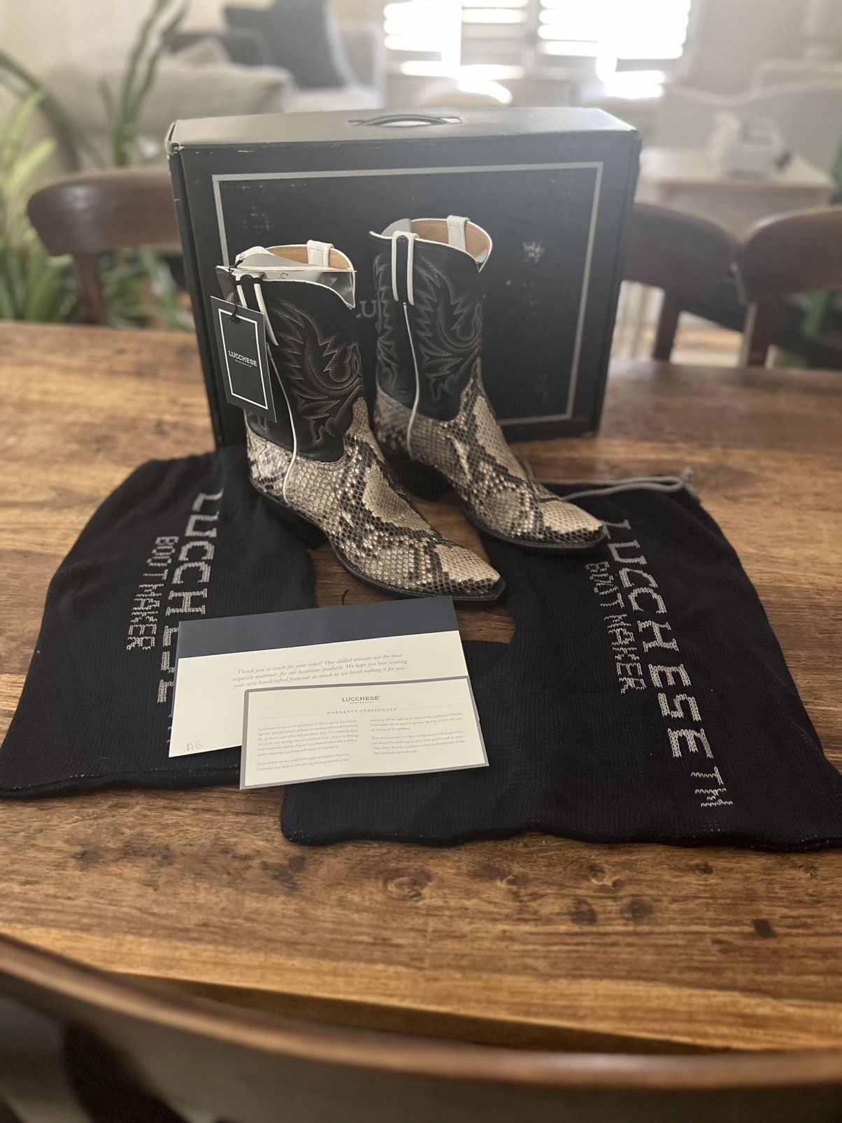 Lucchese New Lucchese Dale Exotic Python Boots Size 8.5 Black/White Size US 8.5 / IT 38.5 - 1 Thumbnail