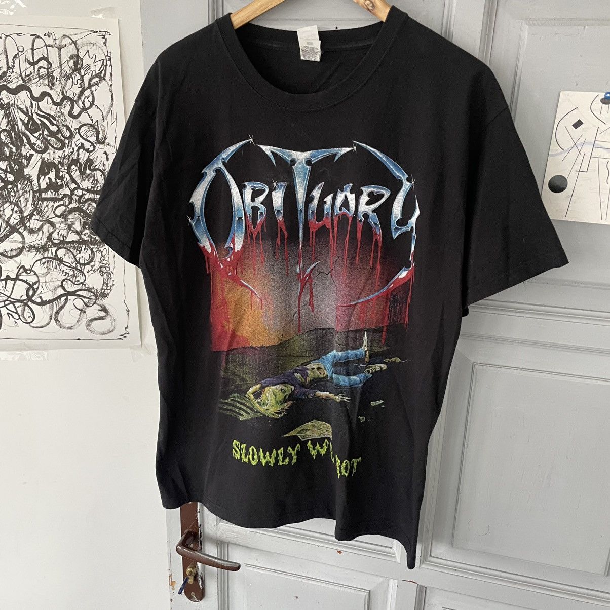 Band Tees Vintage Obituary Slowly We Rot Death Metal Band T-shirt Size US L / EU 52-54 / 3 - 3 Thumbnail