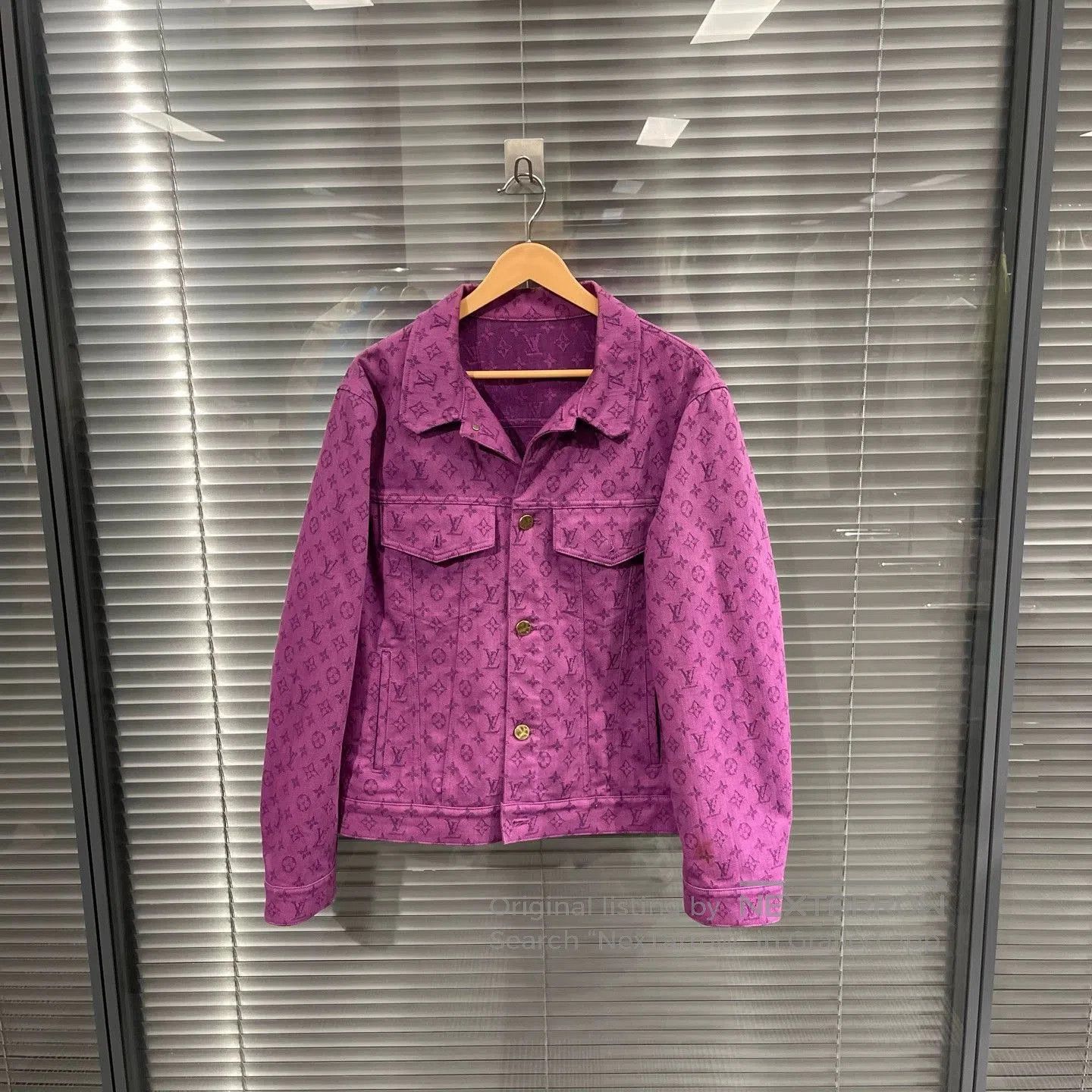 Louis Vuitton Purple Patterned Denim Jacket. Size US M / EU 48-50 / 2 - 1 Thumbnail