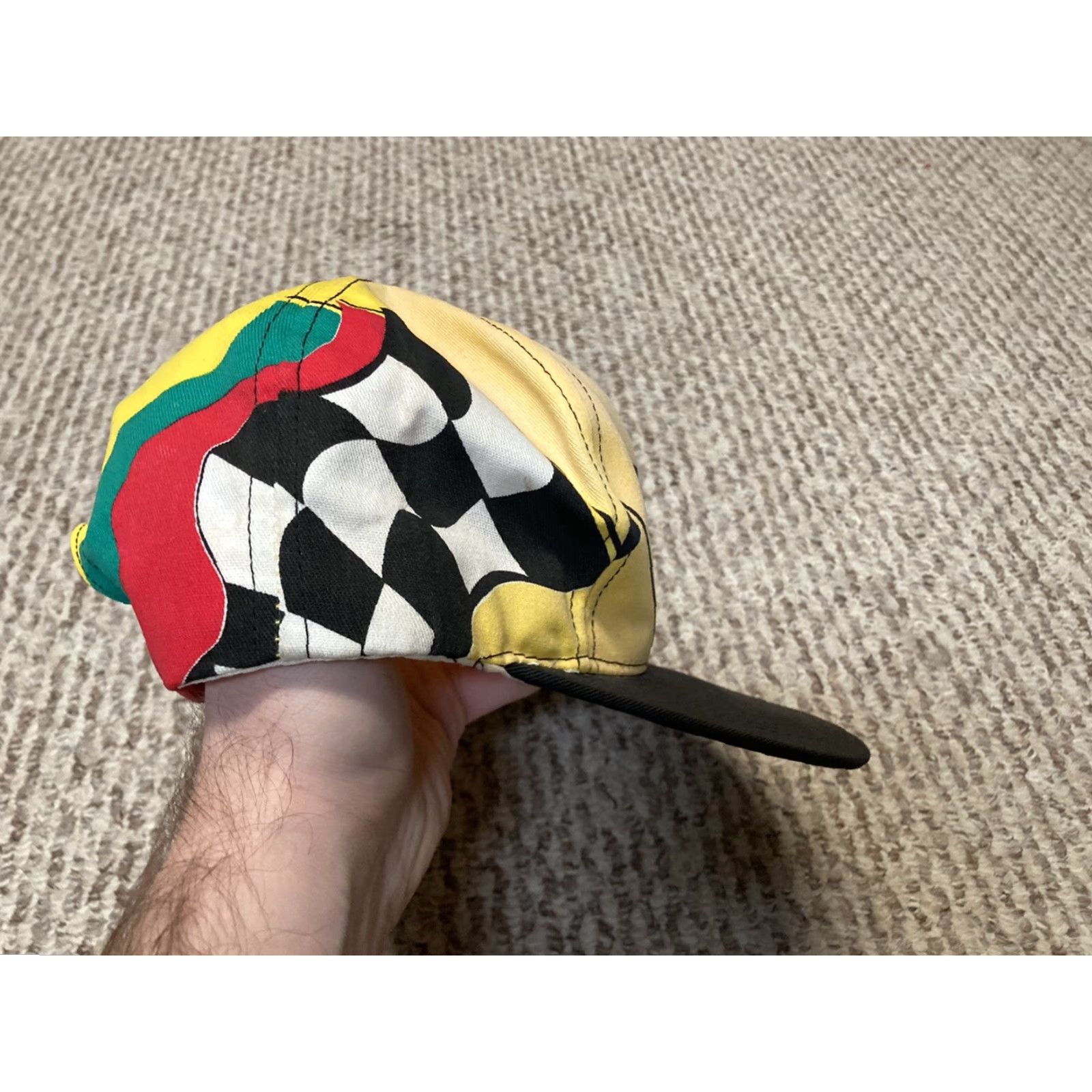 Vintage VINTAGE Stanley Racing Yellow Nascar Winston Flag 90s Rare Retro Trucker Hat Men Adjustable Yellow 80s Mens Size ONE SIZE - 2 Thumbnail