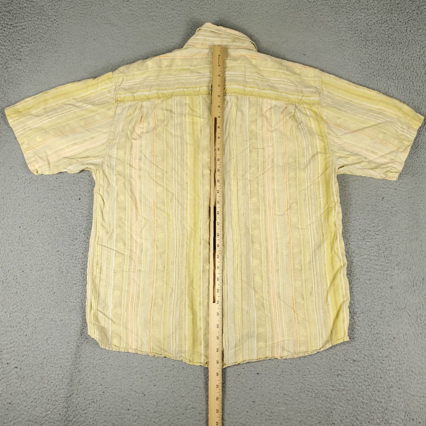 Tommy Bahama Tommy Bahama Shirt Mens XL Yellow Striped Silk Hawaiian Button Up Short Sleeve Shirt Size US XL / EU 56 / 4 - 4 Thumbnail