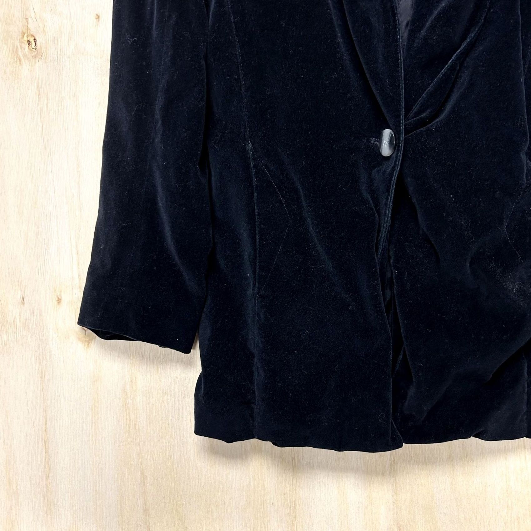 CO JONES & CO Blazer Jacket Womens Medium Black Velvet Tuxedo Shawl Collar Lined Size M / US 6-8 / IT 42-44 - 2 Thumbnail