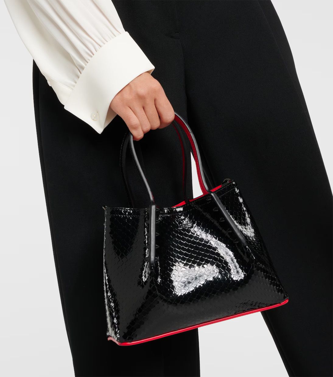 Christian Louboutin o1s1wg111124 Size: OS / Patent Leather Tote Bag in Black Size ONE SIZE - 6 Thumbnail