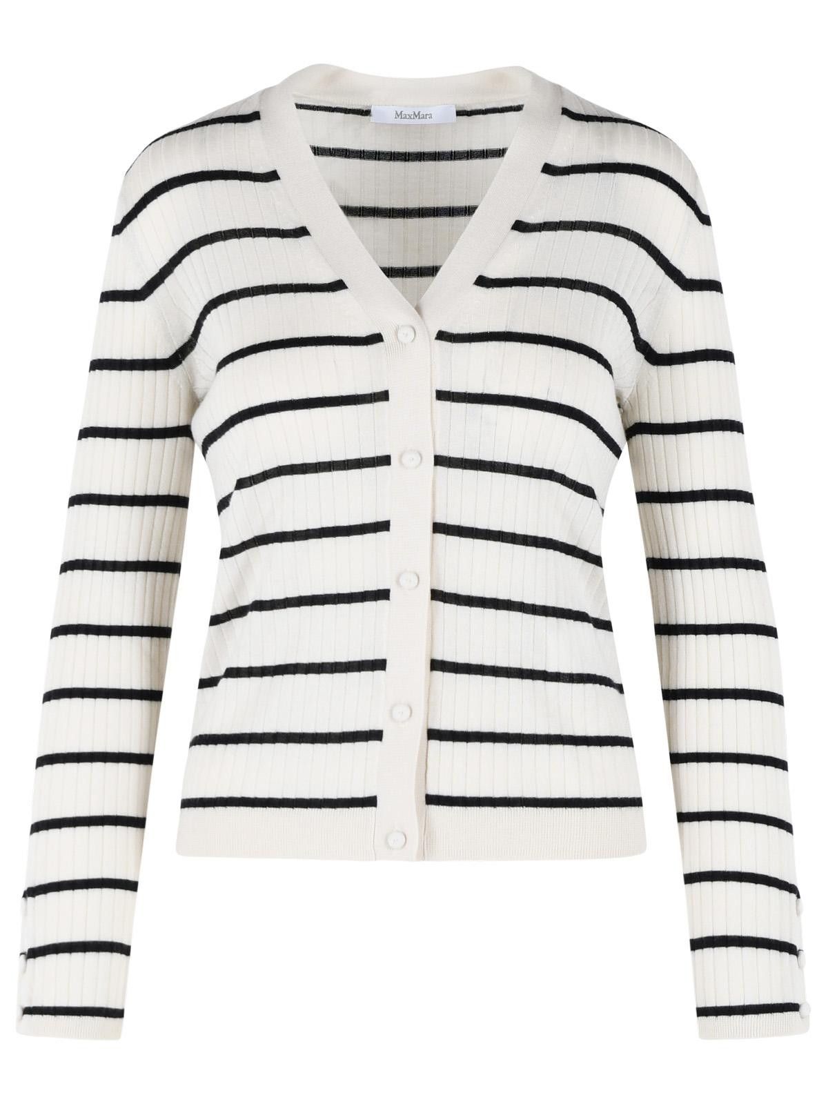 Max Mara MAX MARA 'Pedale' Cashmere And Cream Silk Cardigan Size S / US 4 / IT 40 - 1 Thumbnail