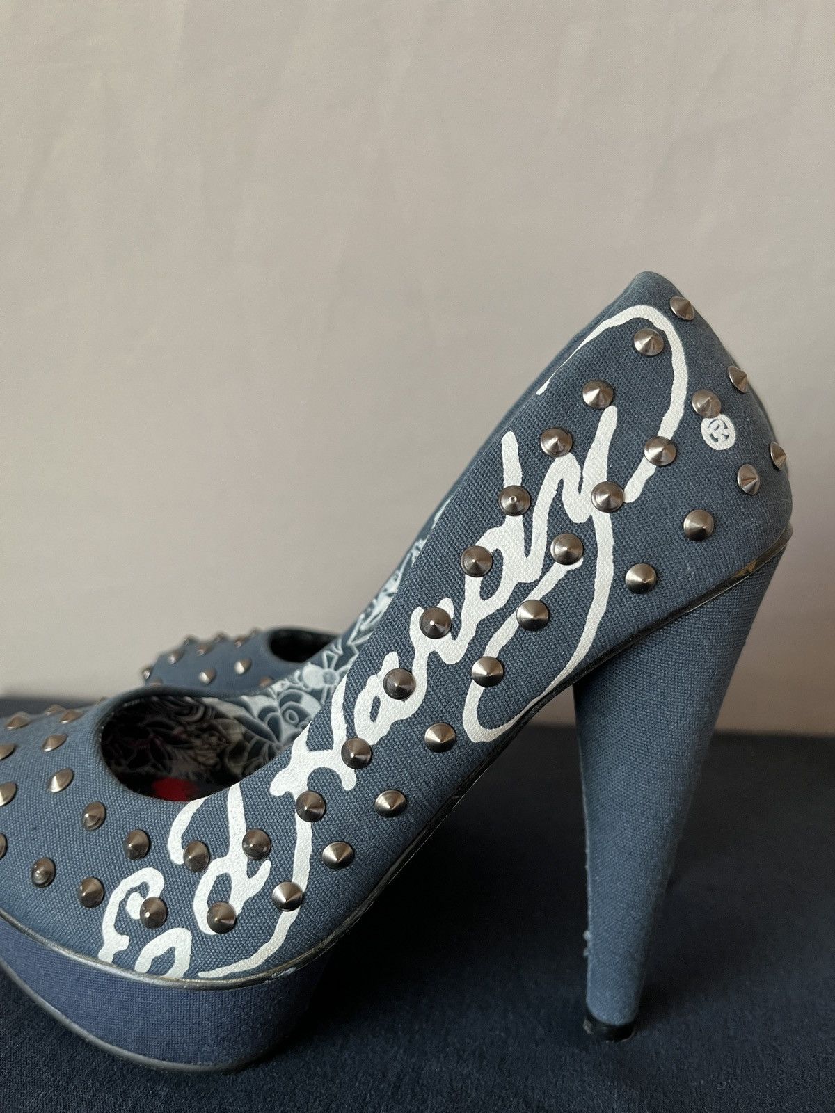 Ed Hardy Ed Hardy Denim Punk Glamour Heels Size US 6 / IT 36 - 4 Thumbnail