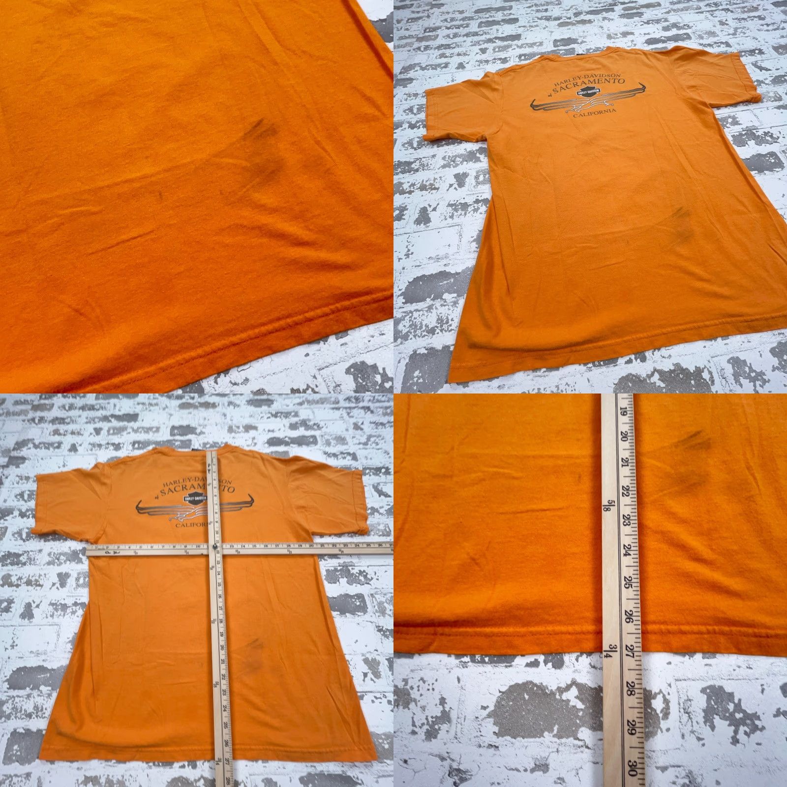 Harley Davidson VINTAGE Harley-Davidson Shirt Men Large Orange Tee Motorcycle Biker Y2K 00s RR* Size US L / EU 52-54 / 3 - 8 Thumbnail