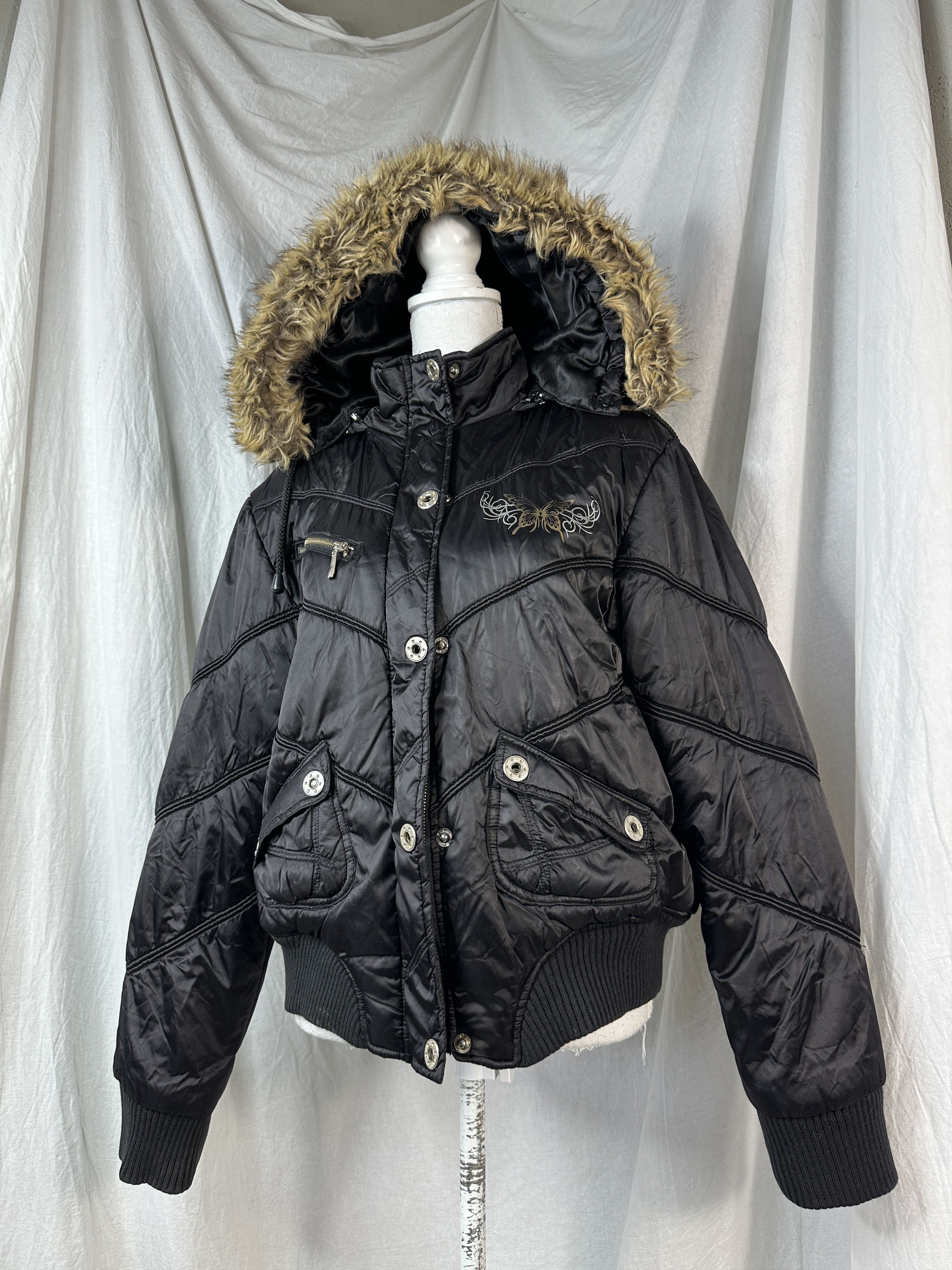 Vintage Vintage Y2K Avant Garde Puffer Faux Fur Tribal Jacket Size US XL / EU 56 / 4 - 1 Thumbnail