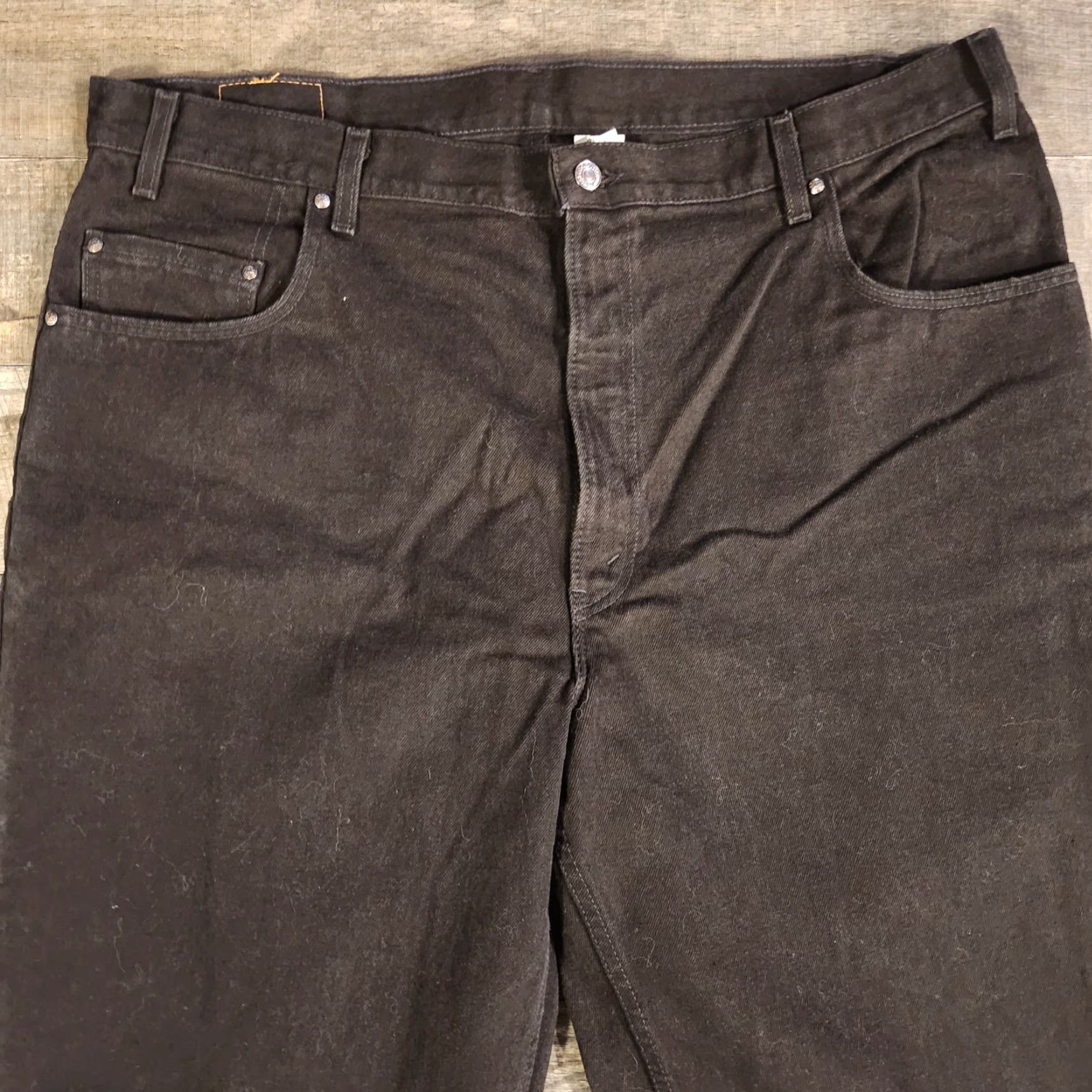 Levi's VINTAGE Levi's 545 Jeans Black 90s USA Big & Tall Mens 44x34 Distressed Tapered Loose Fit Denim Cotton Shorts? Size US 44 / EU 60 - 3 Thumbnail