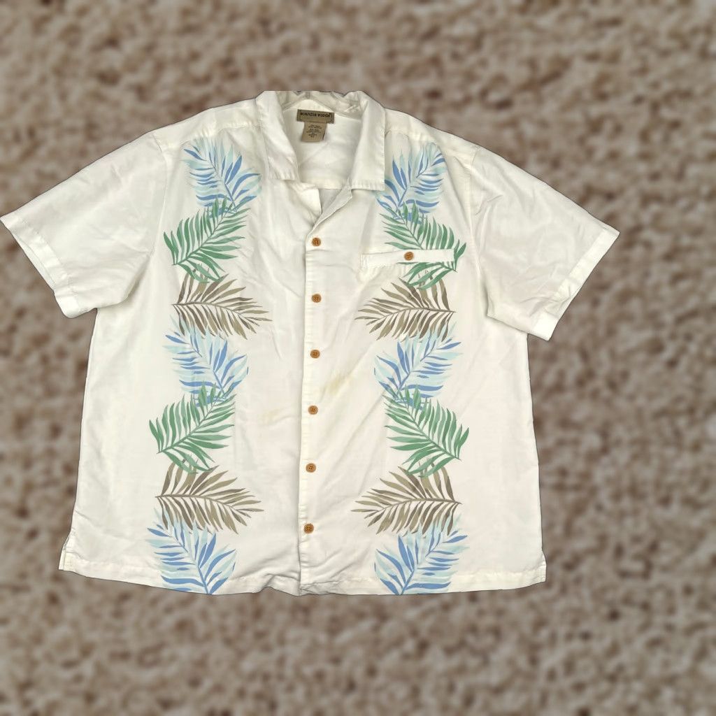 Vintage Scandia Woods Shirt Men White Floral Extra Large Button Rayon Hawaiian READ Size US XL / EU 56 / 4 - 1 Thumbnail