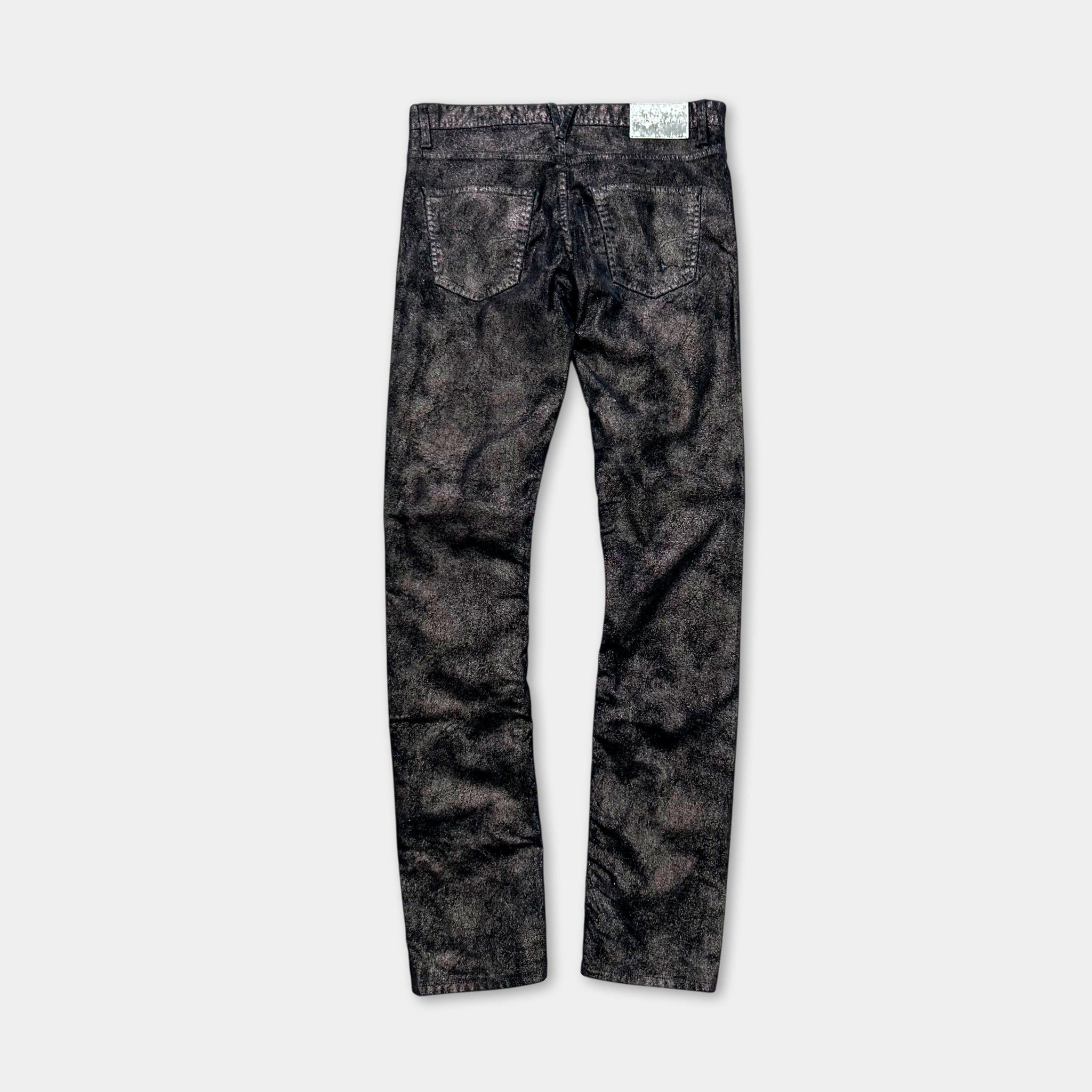 Versace Versace Jeans Skinny Metallic Black Suede Pants Size M / US 6-8 / IT 42-44 - 5 Thumbnail