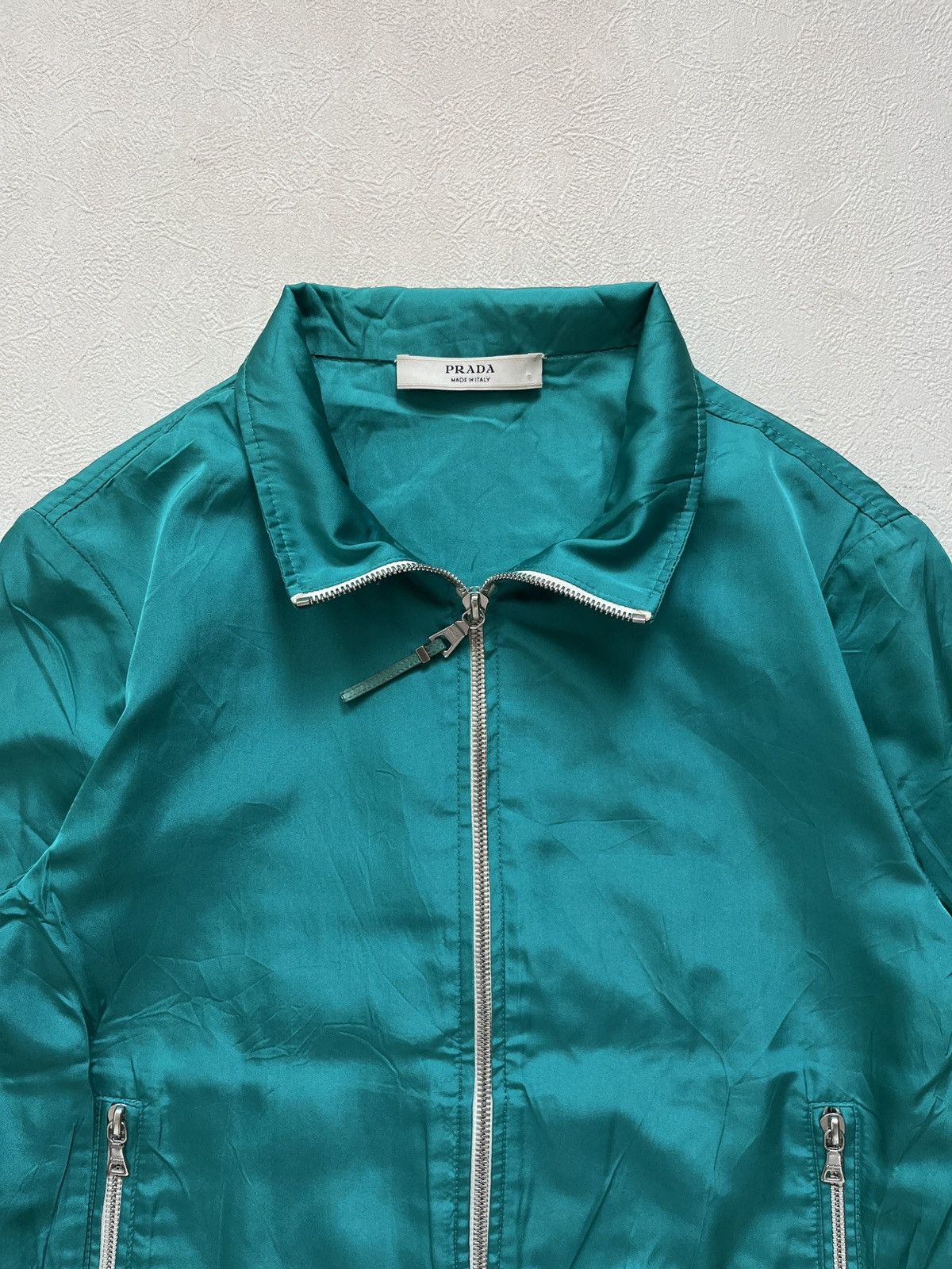 Prada Prada Emerald Green Silk Jacket Size S / US 4 / IT 40 - 3 Thumbnail