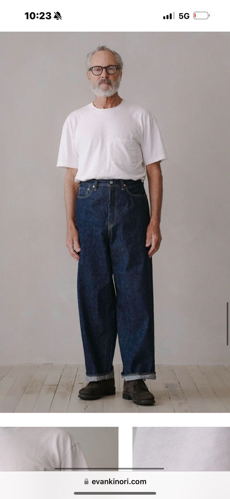 orSlow Wide Leg Jean - One Wash Denim, size 30/S