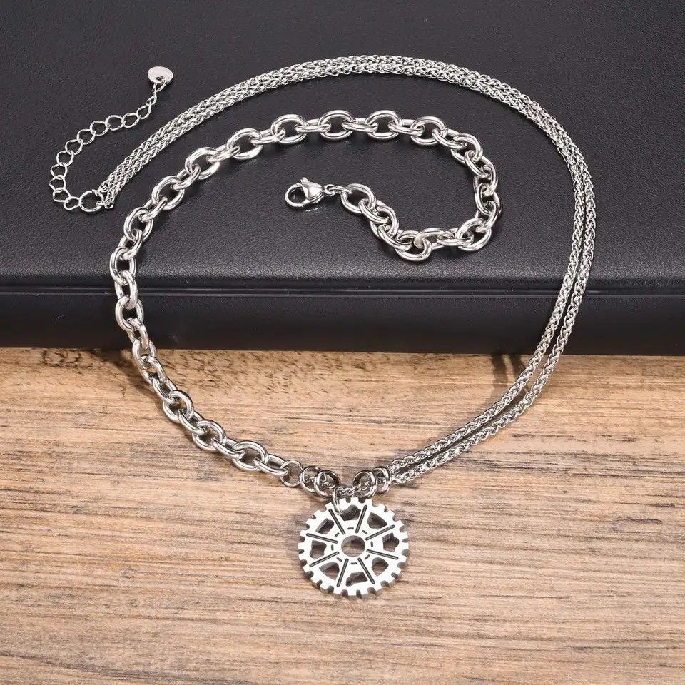 Jewelry Splicing Gear Pendant Necklaces Size ONE SIZE - 1 Thumbnail