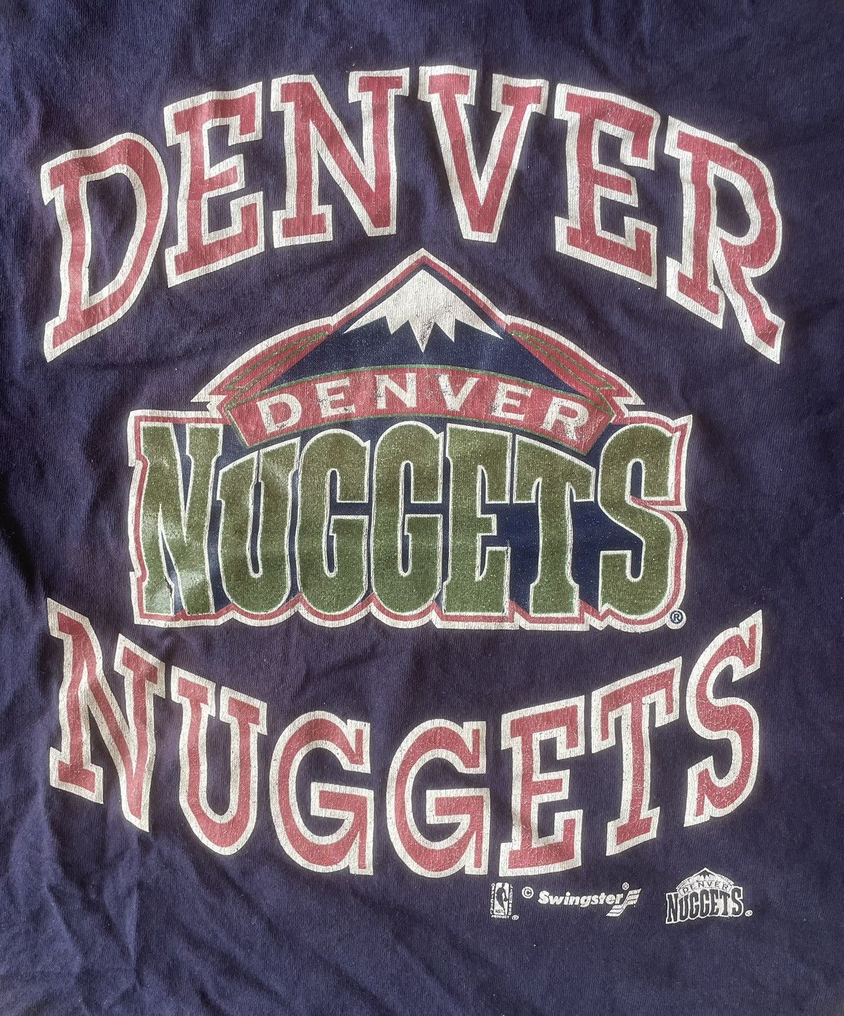 NBA × Vintage “Vintage Denver Nuggets NBA T-Shirt - Navy 90s Sportswear” Size US XL / EU 56 / 4 - 2 Thumbnail