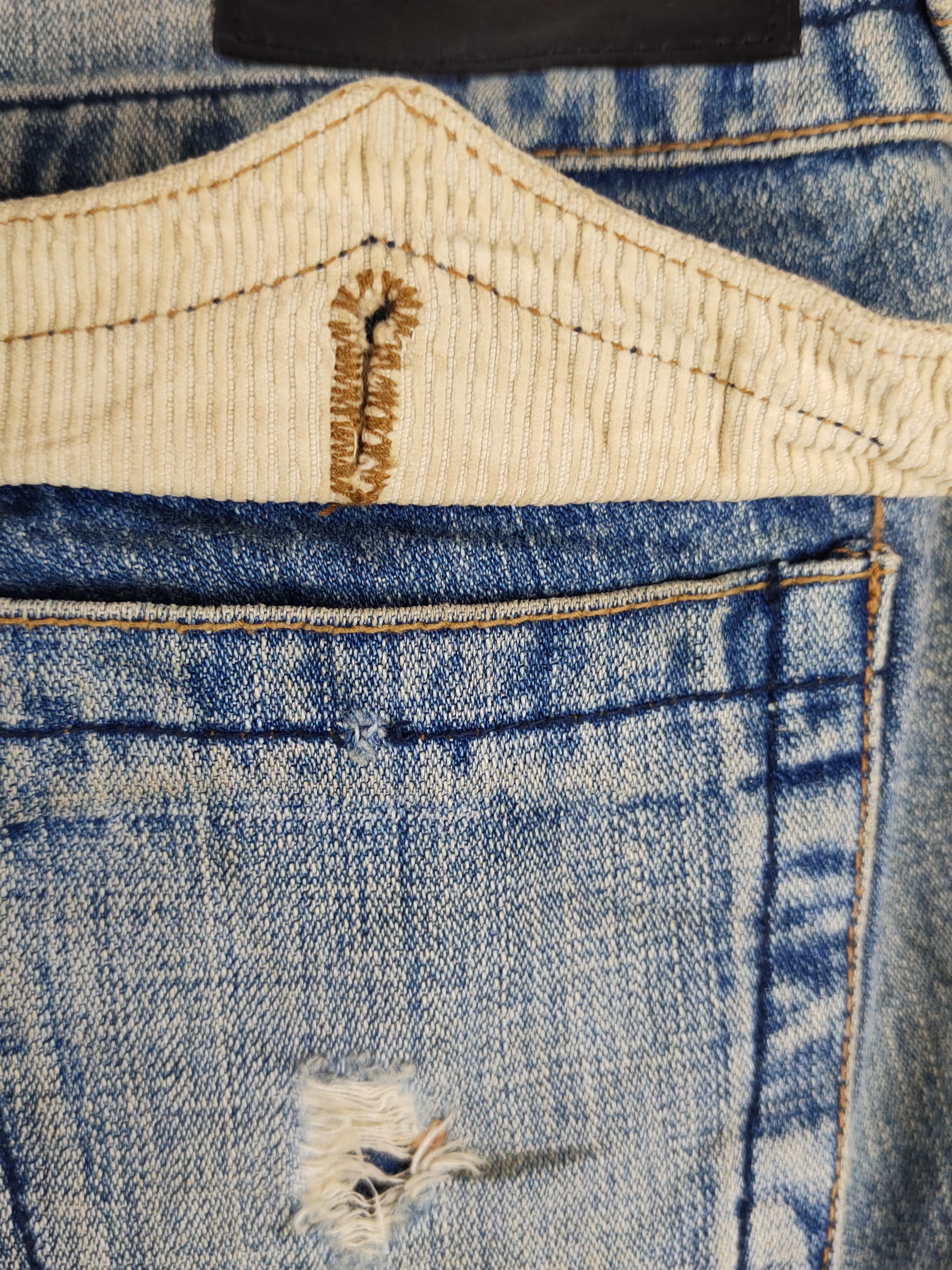 Japanese Brand Peace on Mars Faded bootcut Distressed ripped Denim #S1525 Size 30" / US 8 / IT 44 - 12 Thumbnail