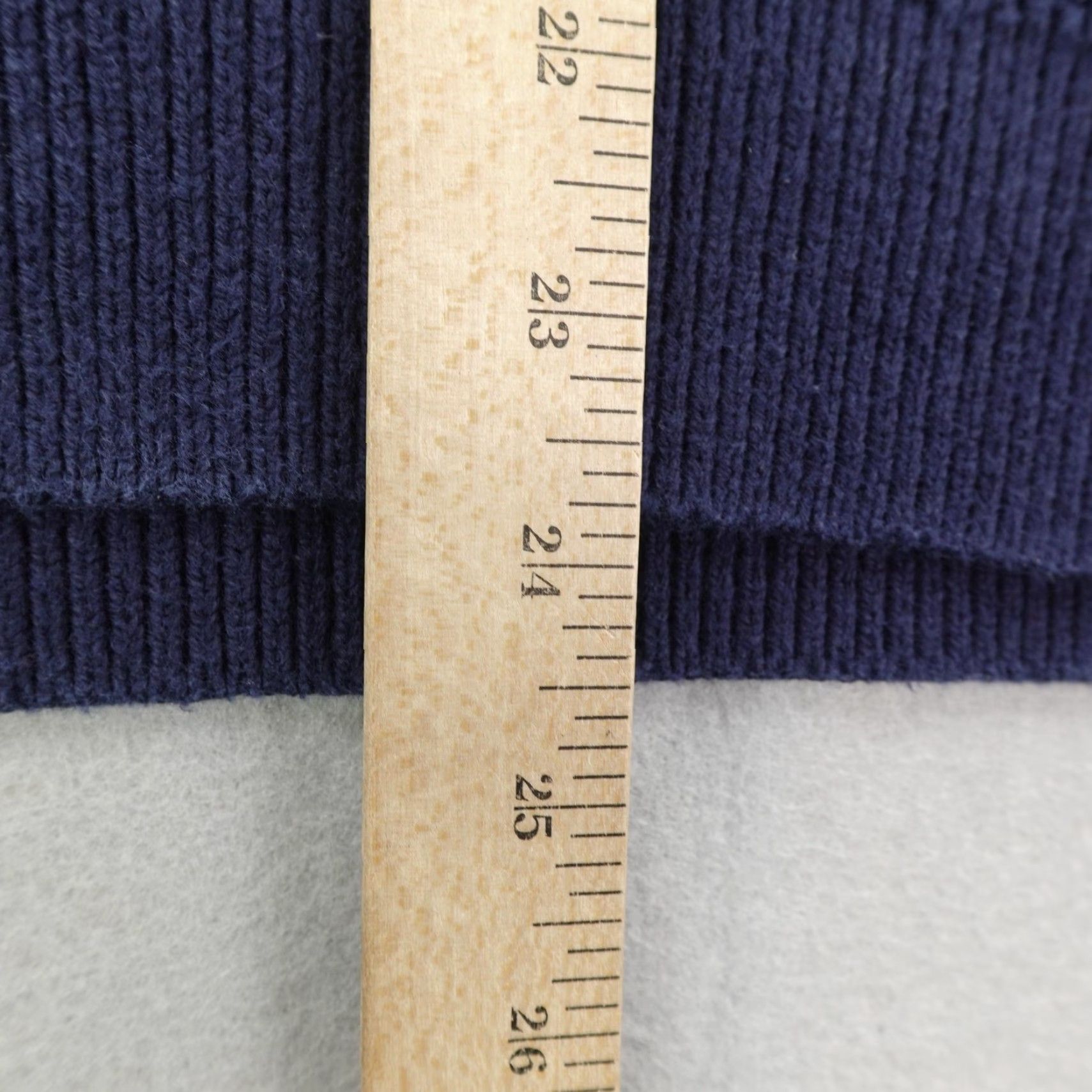 Vintage VINTAGE L.L. Bean Sweater Mens Large Blue Knit 1/4 Zip Cotton Cashmere Waffle Neck Pullover Size US L / EU 52-54 / 3 - 6 Thumbnail