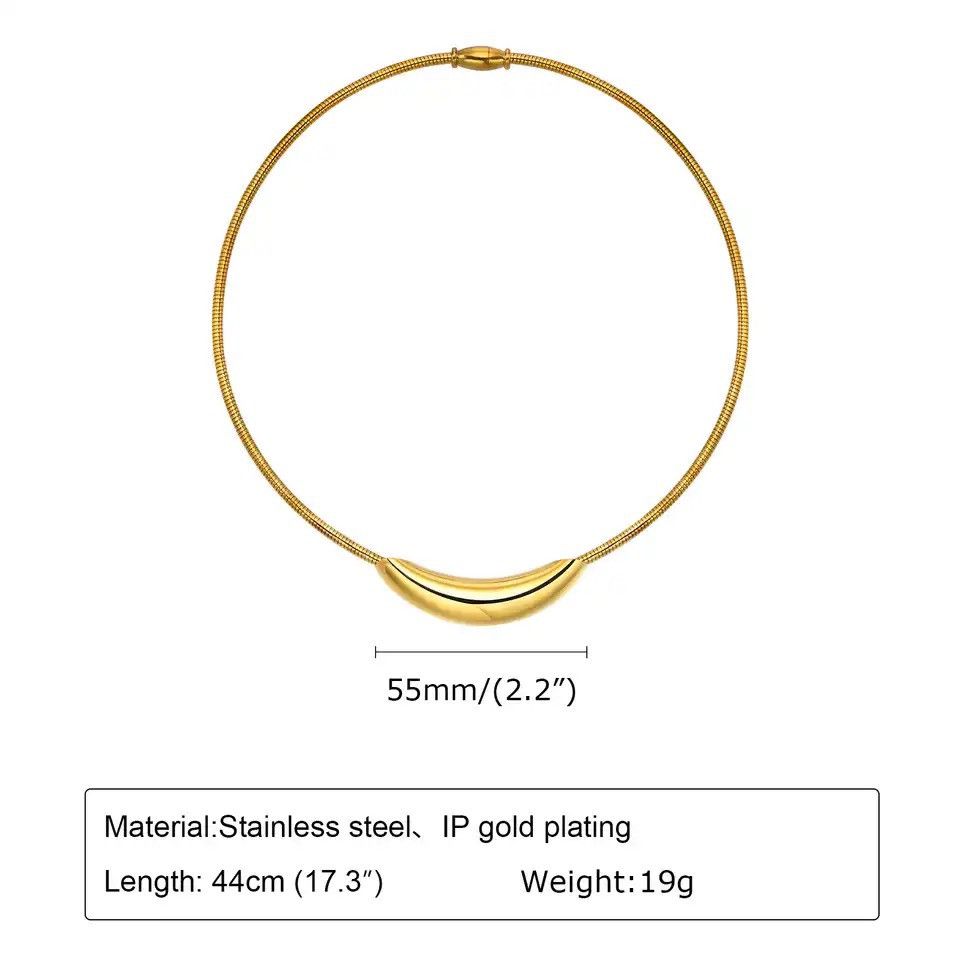 Other Fashion Gold Color Chain Choker Necklace Size ONE SIZE - 2 Thumbnail