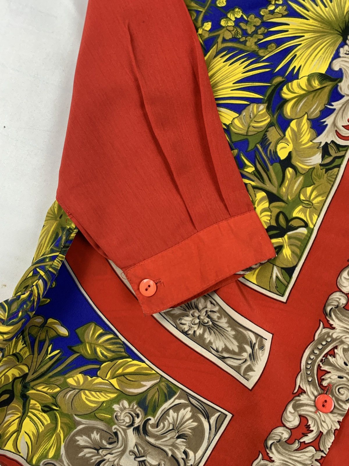 Japanese Brand 1990s Kanobi Japan Flower Elephant Art Graphic Silk Shirt Size M / US 6-8 / IT 42-44 - 7 Thumbnail