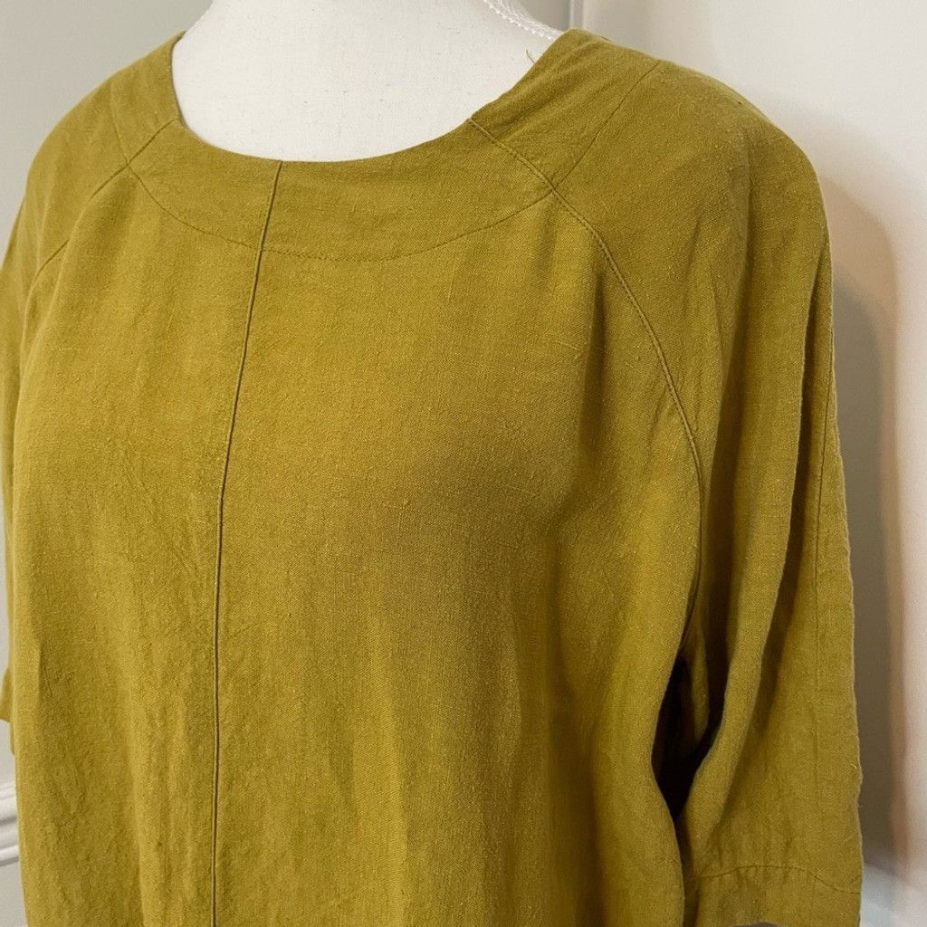 Other Ayrtight Chartreuse Linen Tunic Dress with Pockets S Size XS / US 0-2 / IT 36-38 - 3 Thumbnail