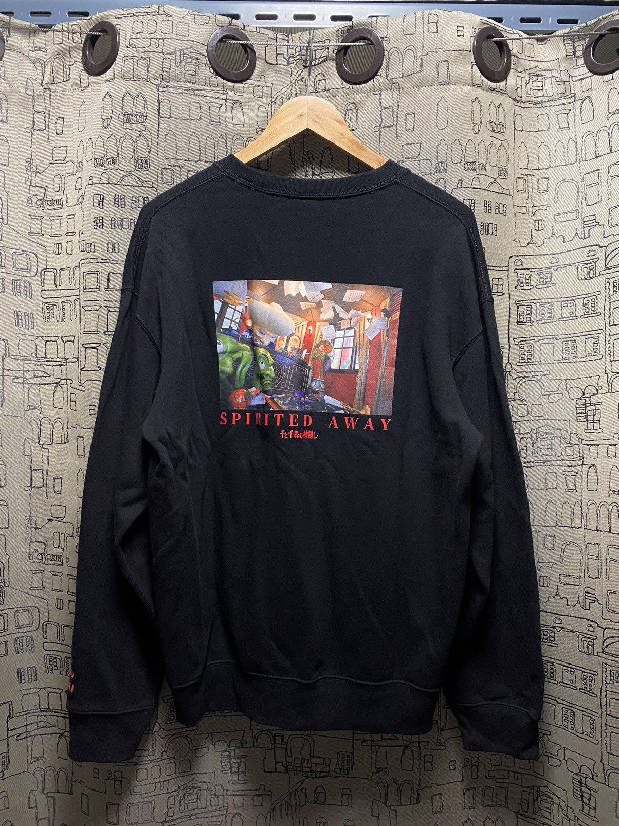 image of Anima x Vintage Spirited Away Sweatshirt in Black, Men's (Size Large)