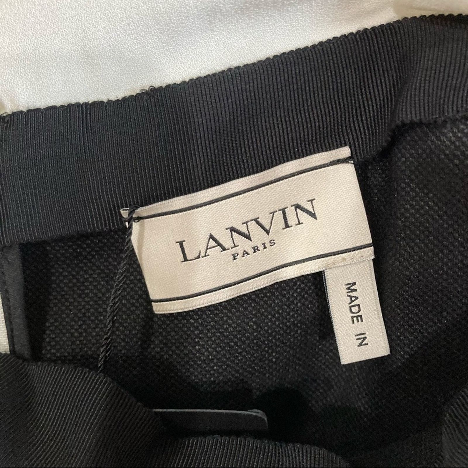 Lanvin Lanvin Paris Black Ivory Color Block Draped Career Dress 38 Size S / US 4 / IT 40 - 4 Thumbnail
