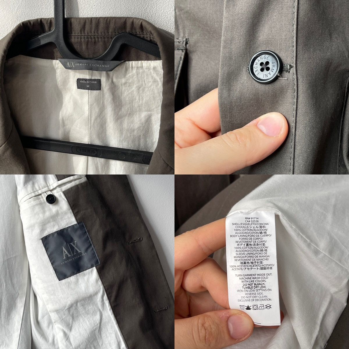 Armani Exchange Armani Exchange Men's M Brown Utility Field Blazer Jacket Size US M / EU 48-50 / 2 - 7 Thumbnail
