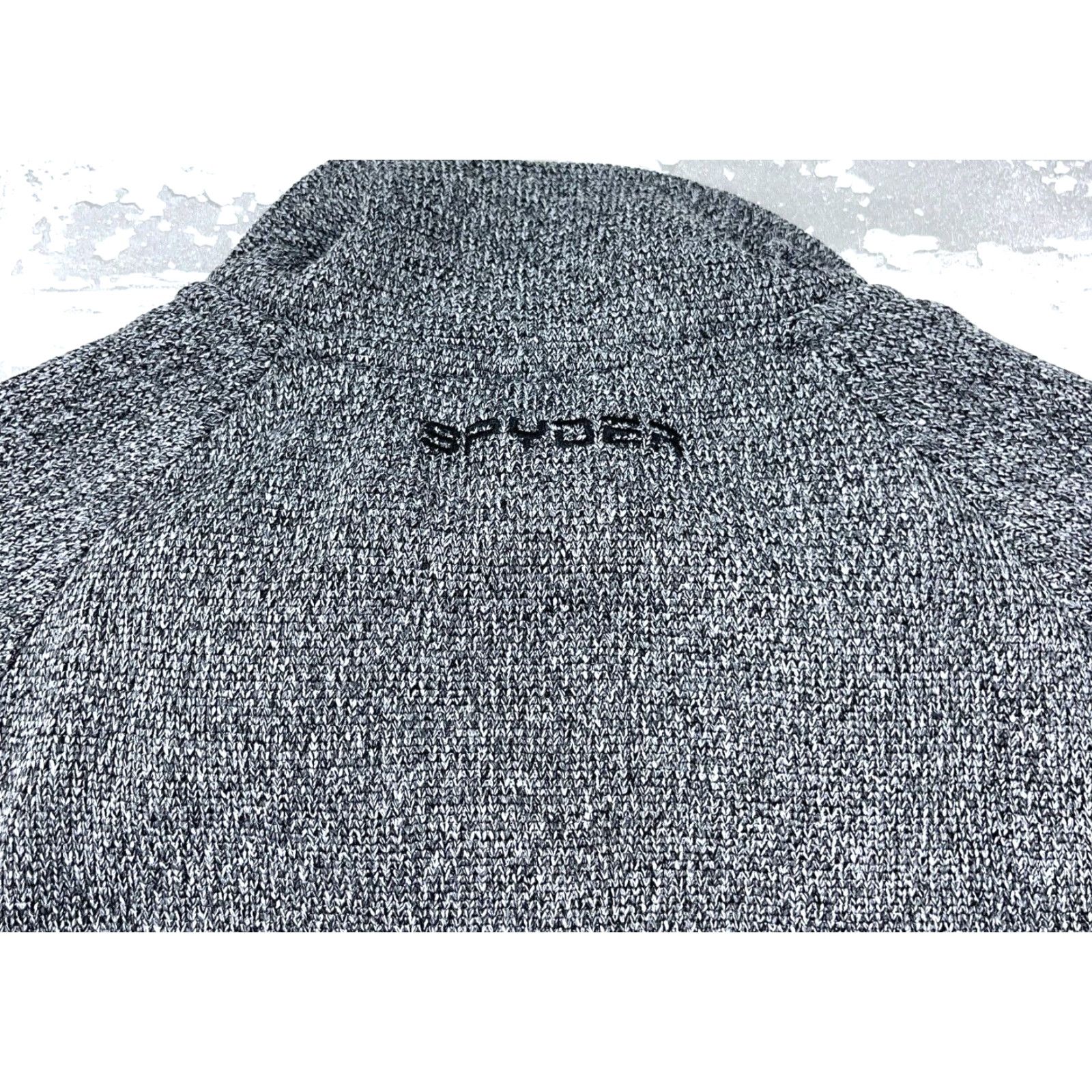 Spyder Spyder Jacket Men M Gray Black Pullover Thermal Waffle Knit A08 Zip Stand-Up 1/4 Zip All Seasons Pockets Logo Outdoor Ski Womens? Size US M / EU 48-50 / 2 - 6 Thumbnail